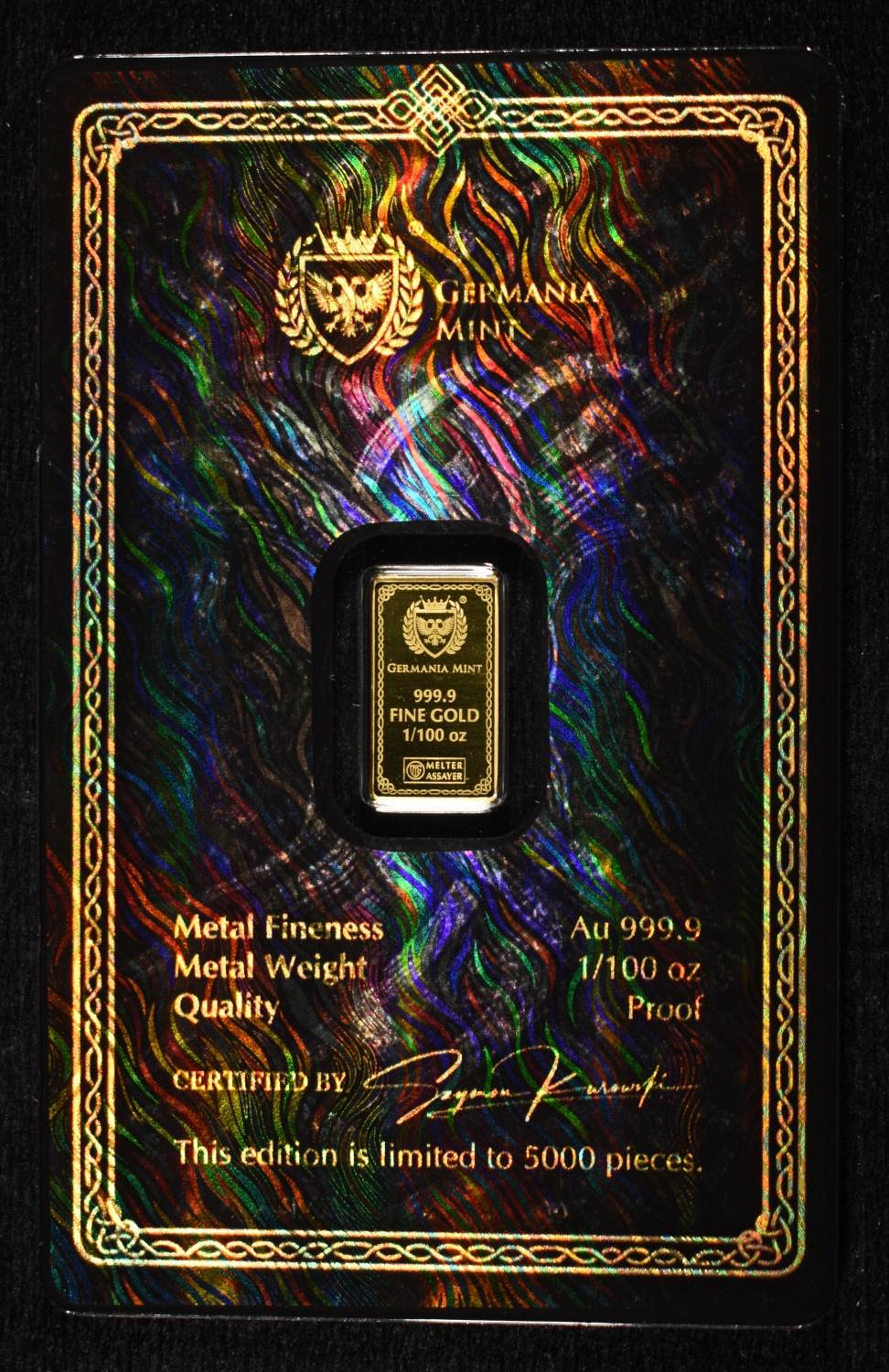 1/100 OZ GOLD ODIN GERMANIA MINT