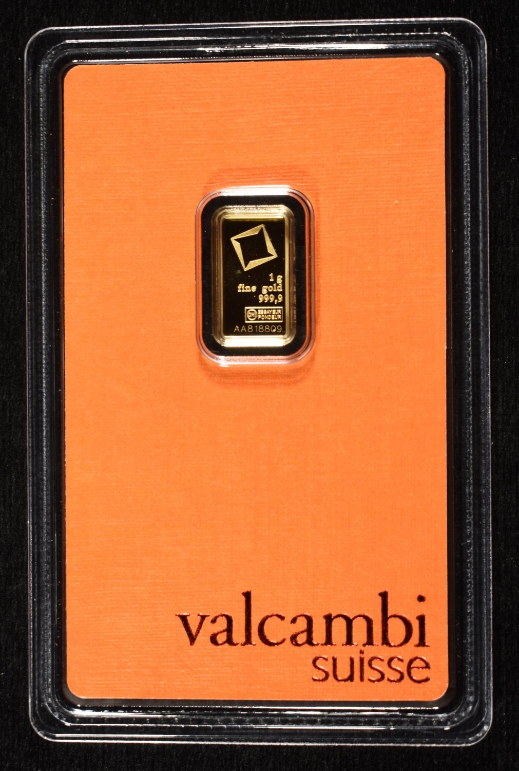 VALCAMBI SUISSE 1G 0.9999 GOLD BAR