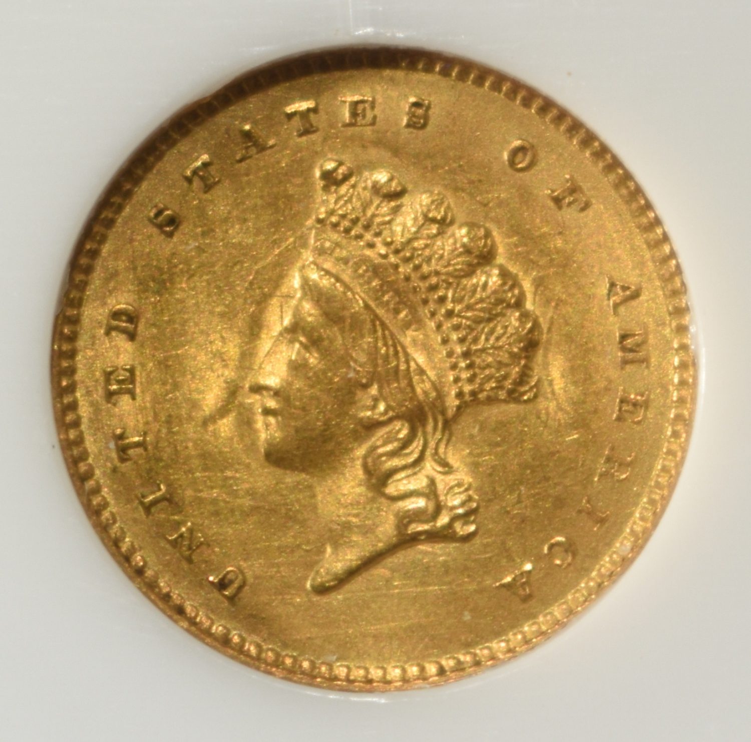 1854 $1 GOLD TYPE2 PCI CH BU