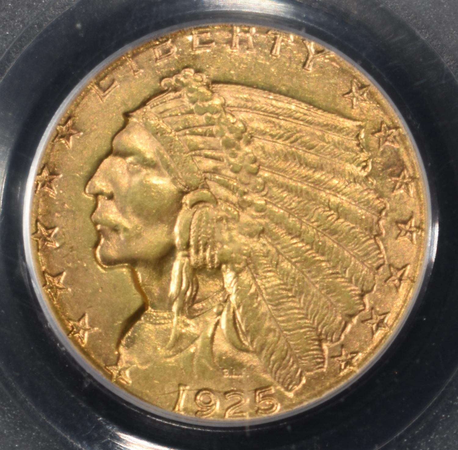 1925-D $2.5 GOLD INDIAN PCGS MS-63