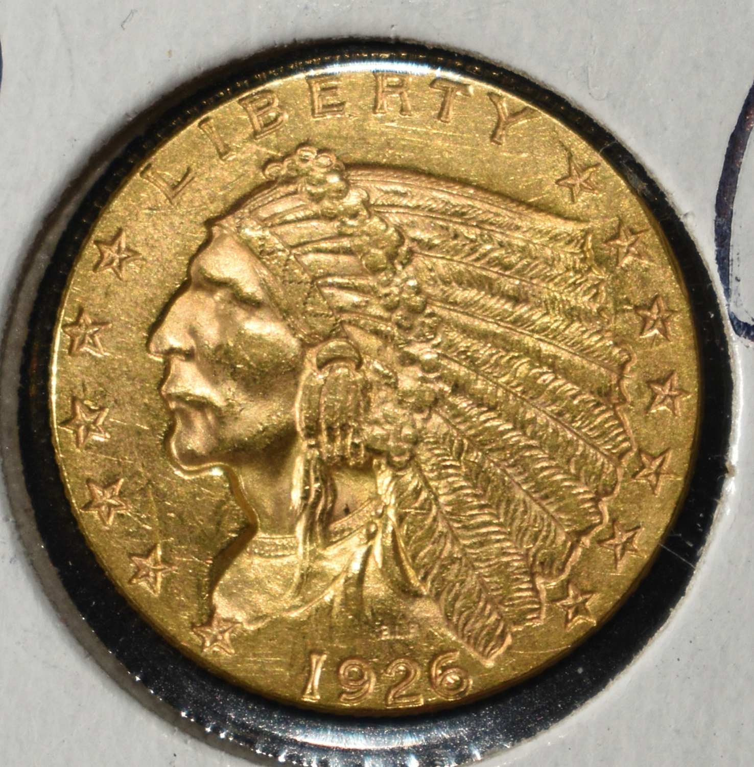 1926 $2.5 INDIAN GOLD CH BU