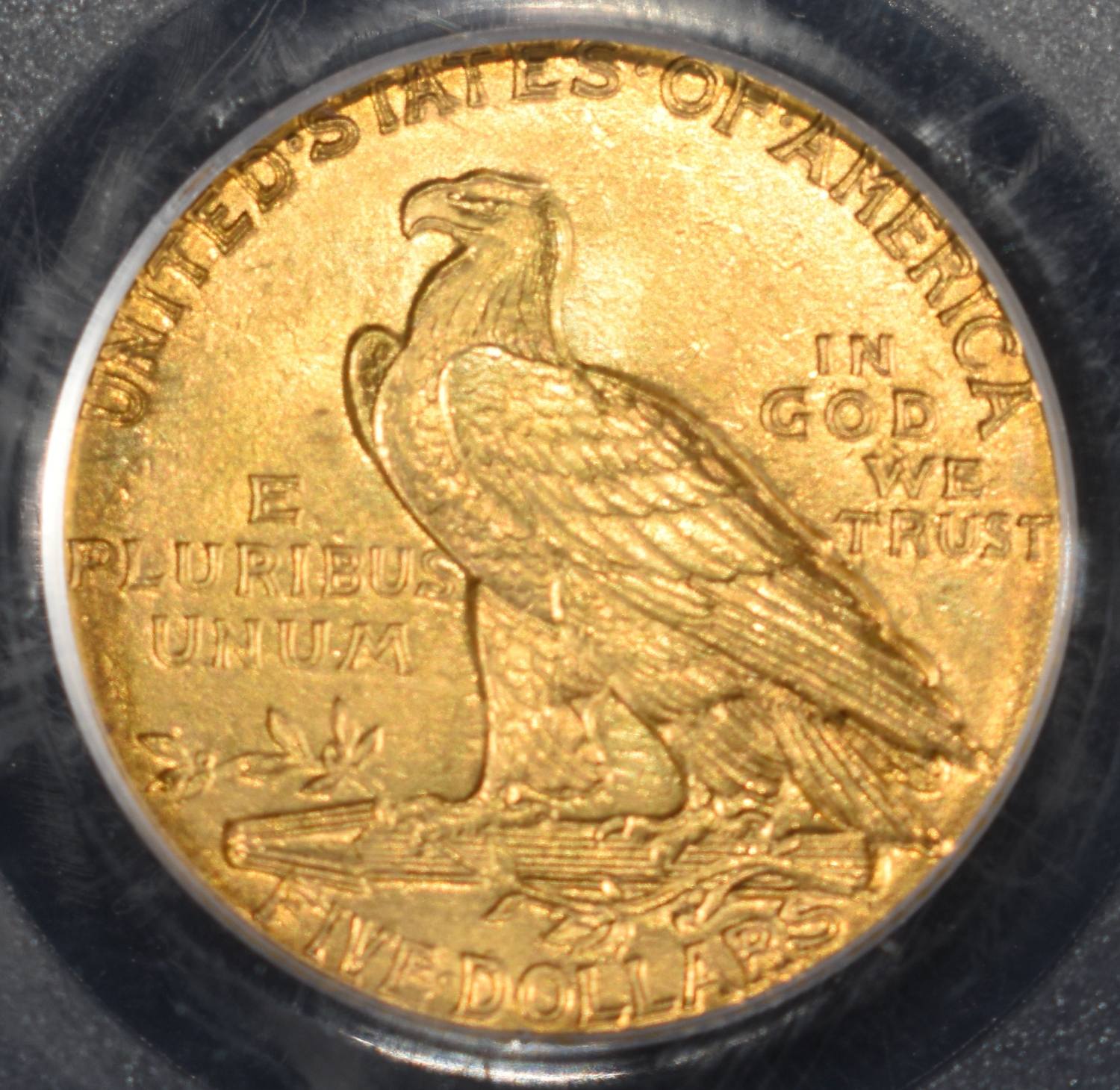 1909 $5 GOLD INDIAN PCGS MS-63+