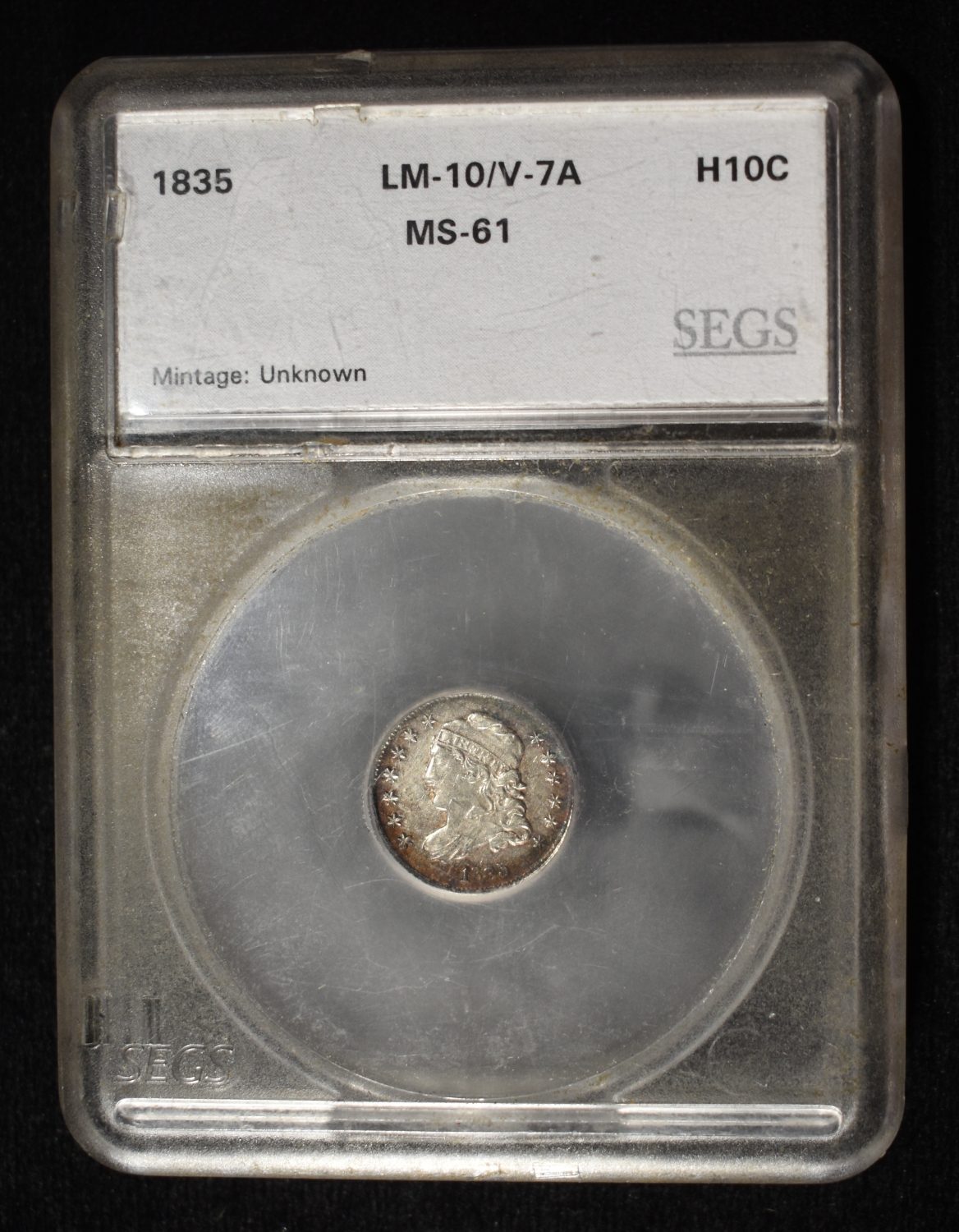 1835 BUST HALF DIME SEGS MS-61 LM-10/V-7A