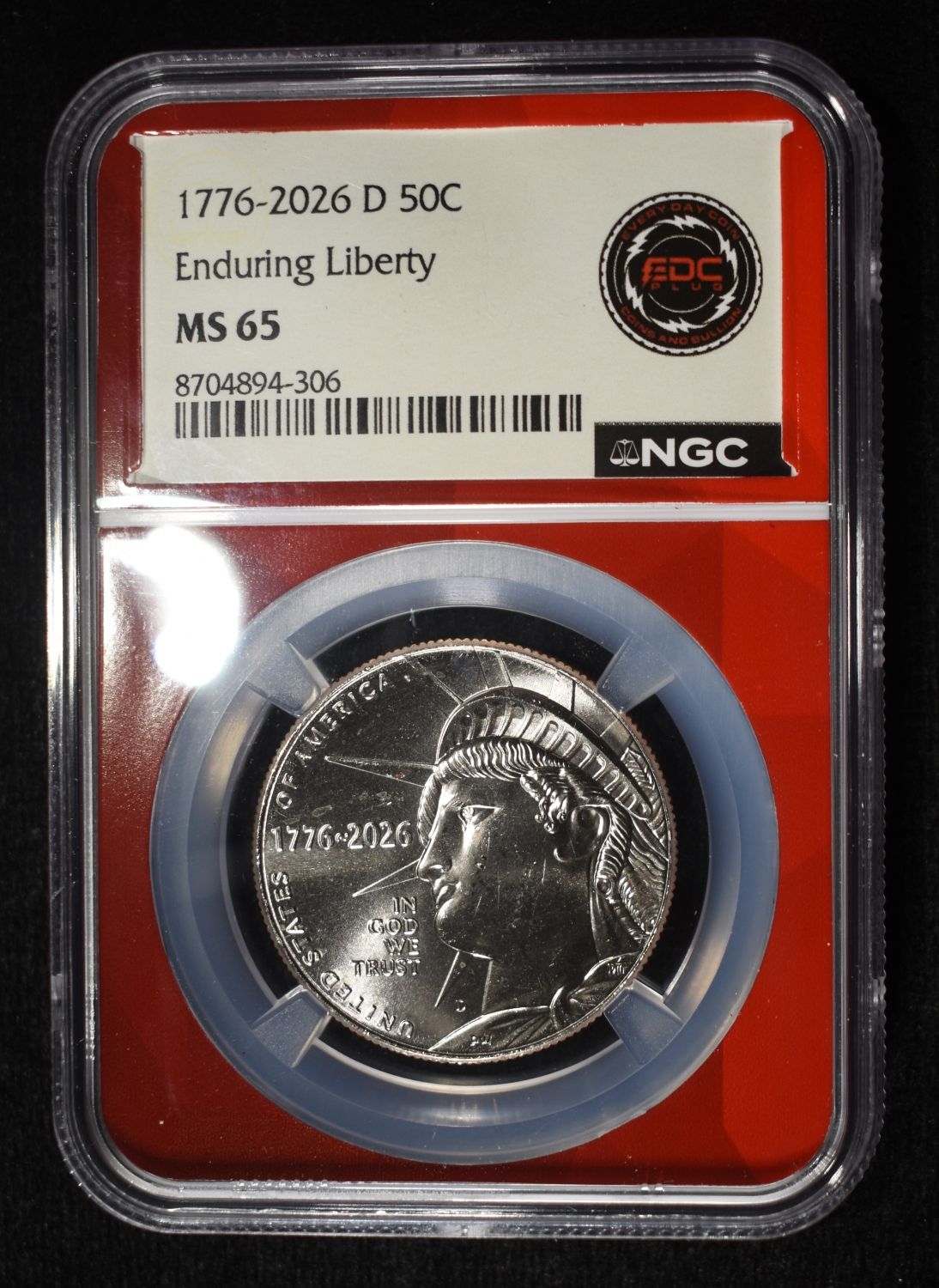 1776-2026-D ENDURING LIBERTY HALF DOLLAR NGC MS-65