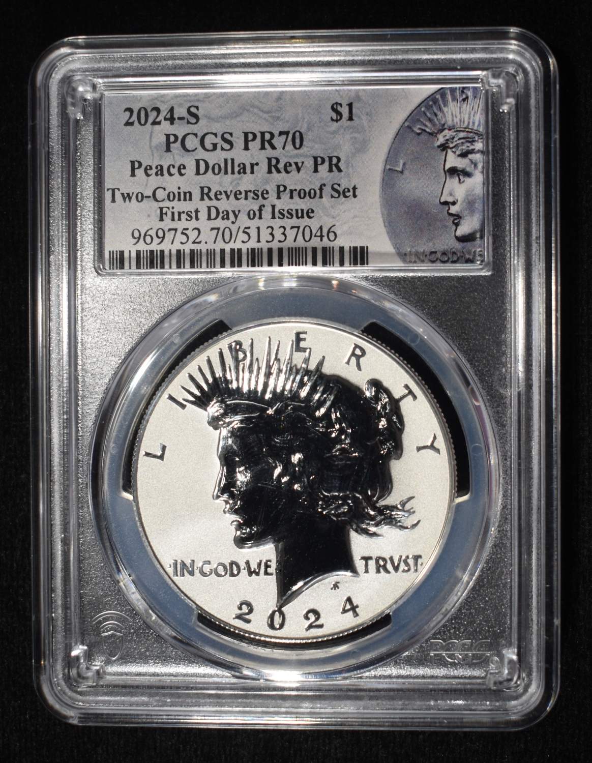 2024-s Peace Dollar Rev Pr Pcgs pr70 Fdi