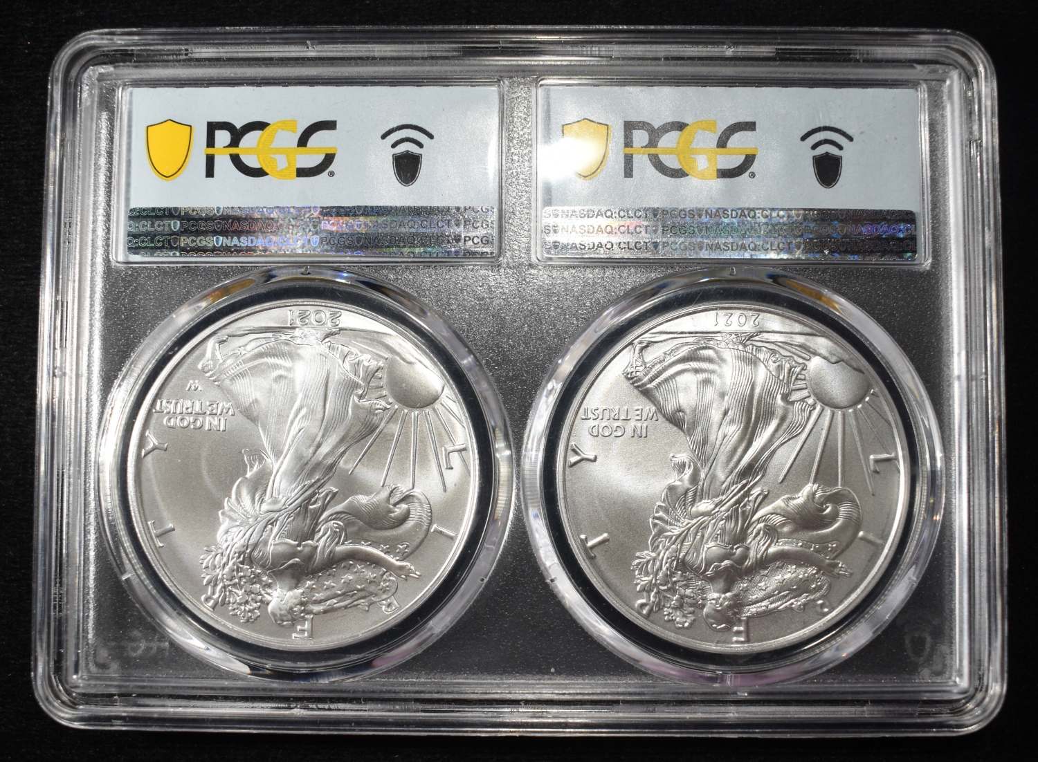 2021 AMERICAN SILVER EAGLES TYPE 1 & 2 PCGS MS70