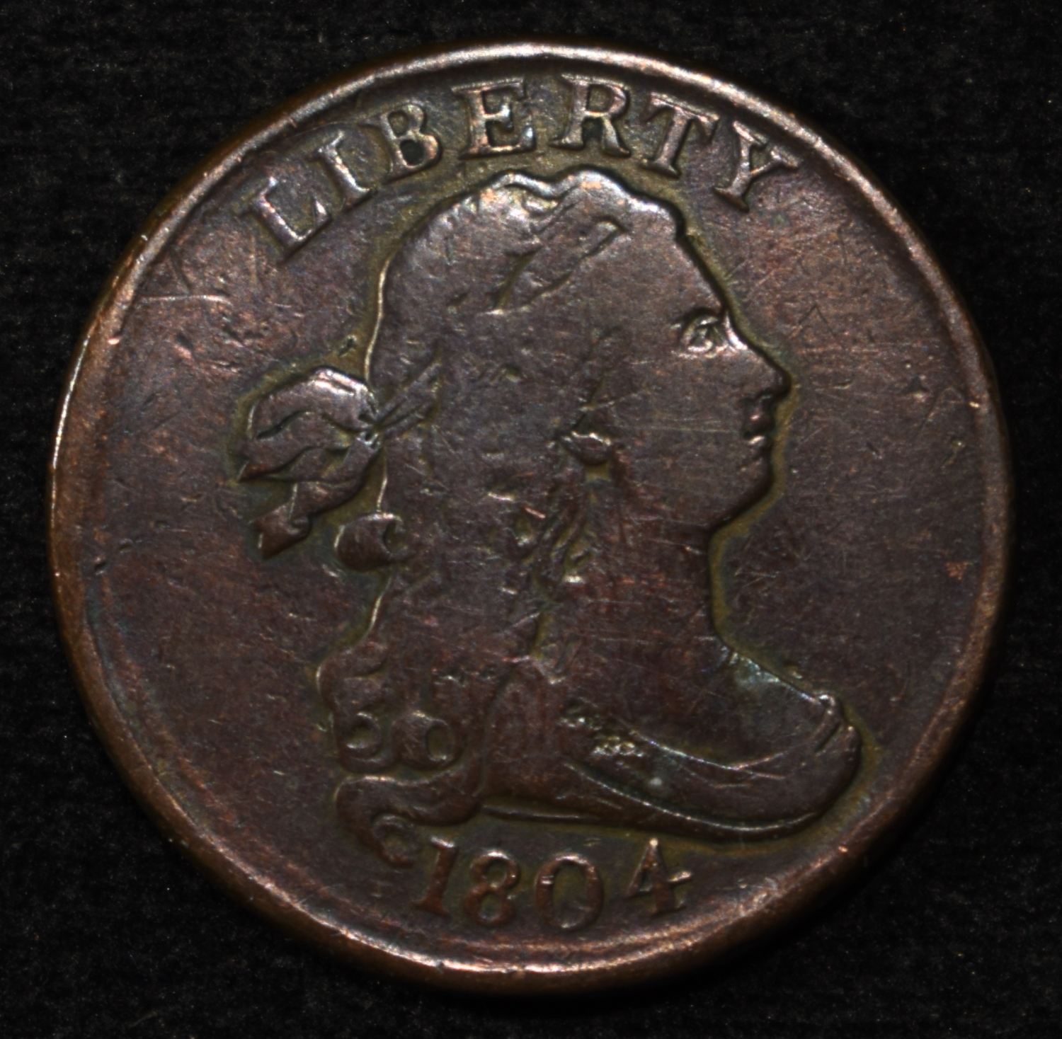 1804 HALF CENT VF CLEANED