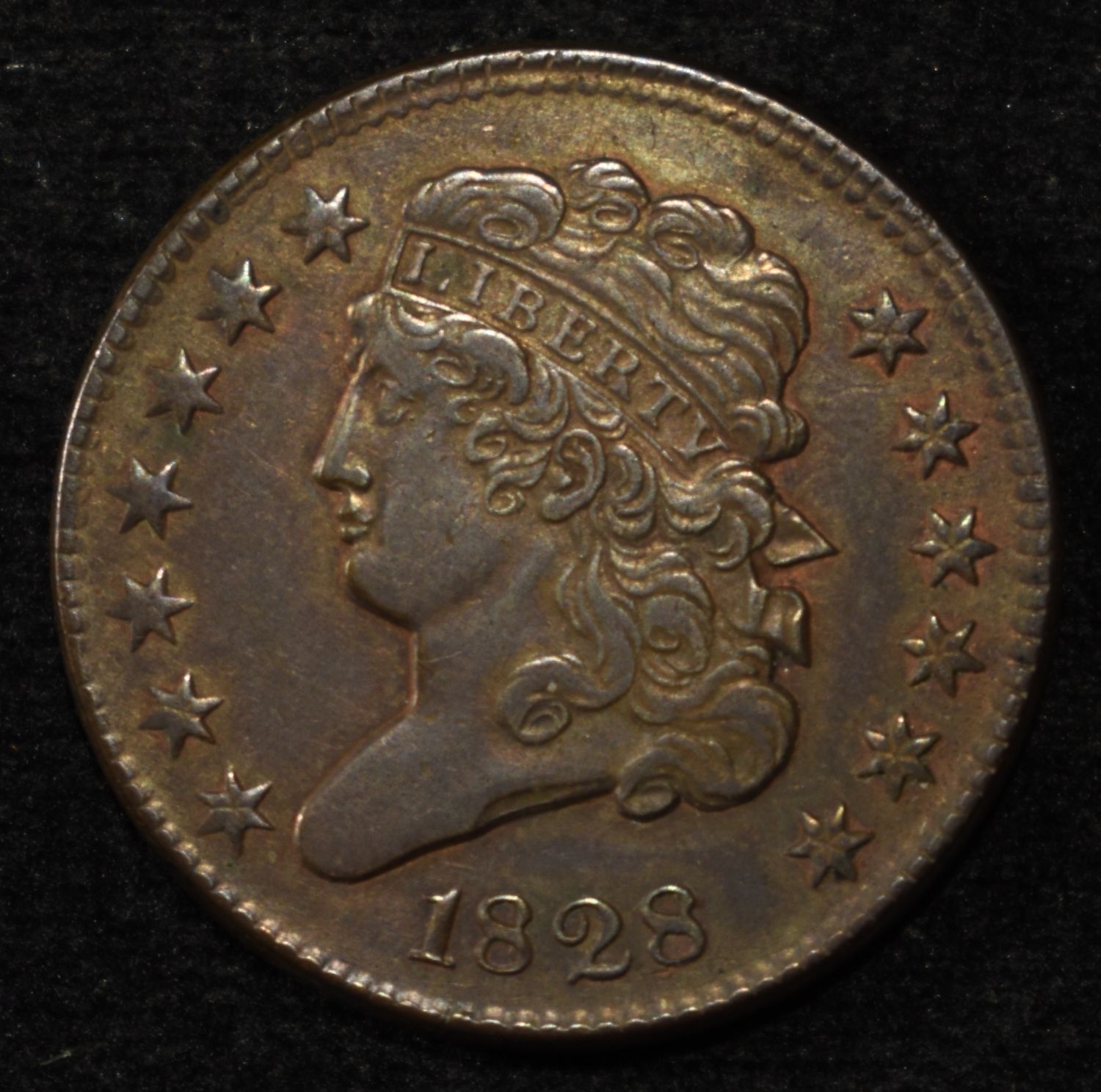 1828 HALF CENT AU