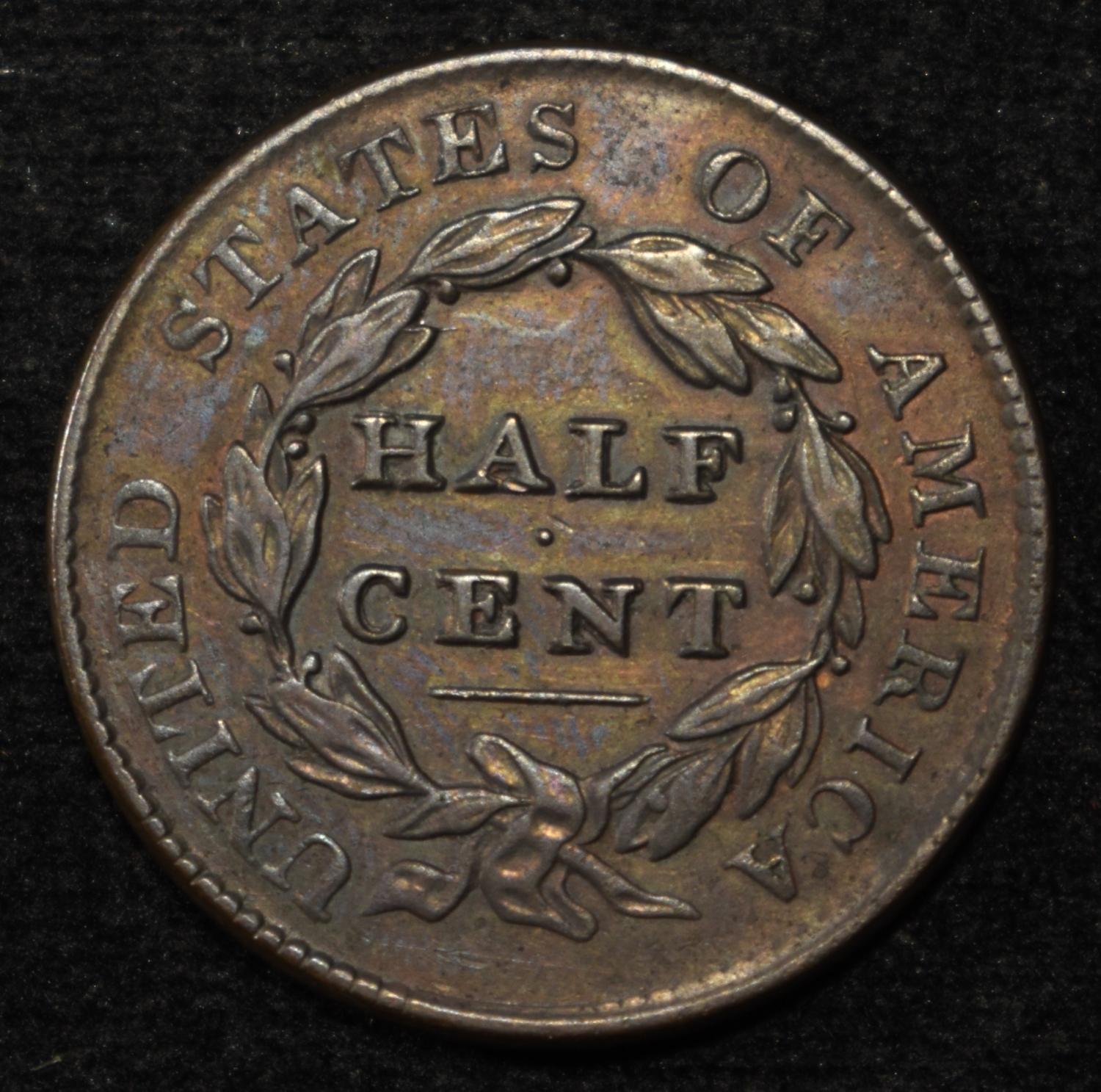 1828 HALF CENT AU