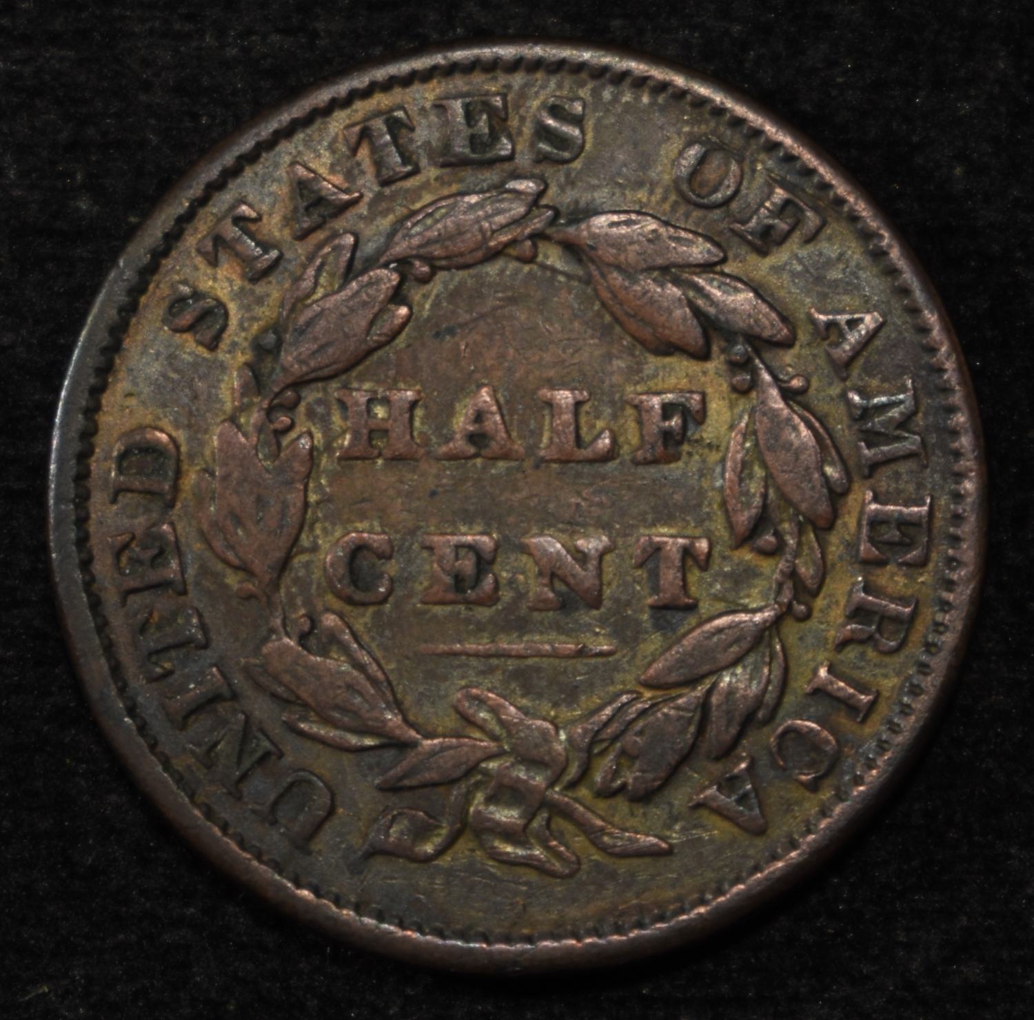 1834 HALF CENT AU