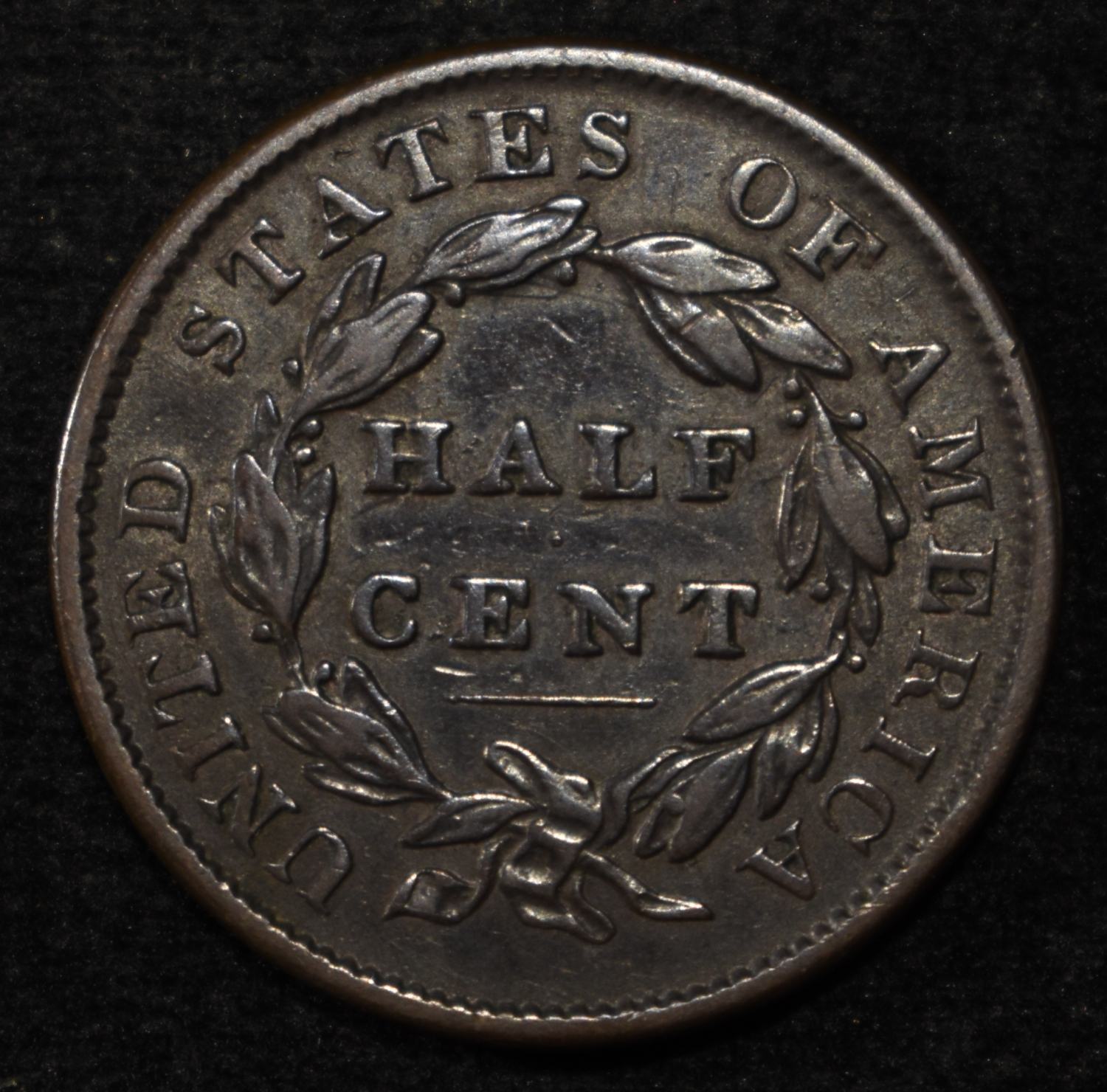 1835 HALF CENT AU