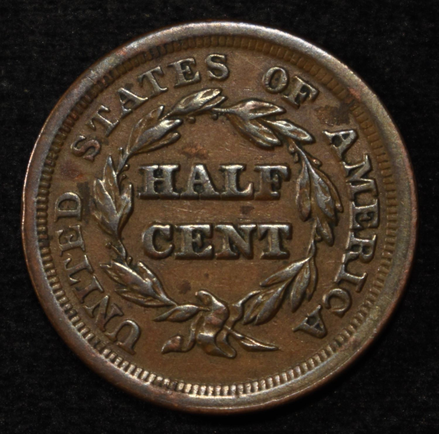1853 HALF CENT CH AU