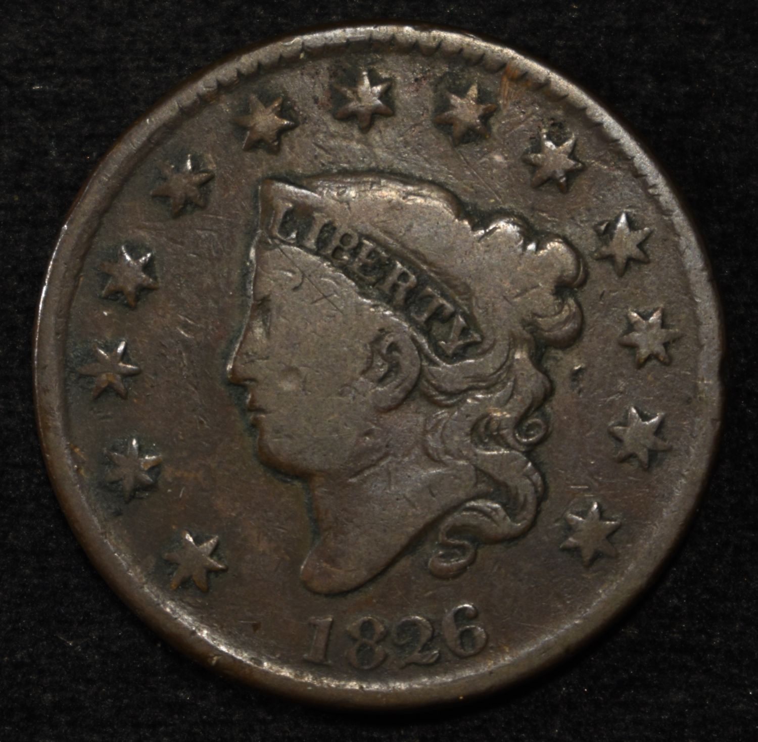 1826 LARGE CENT VG
