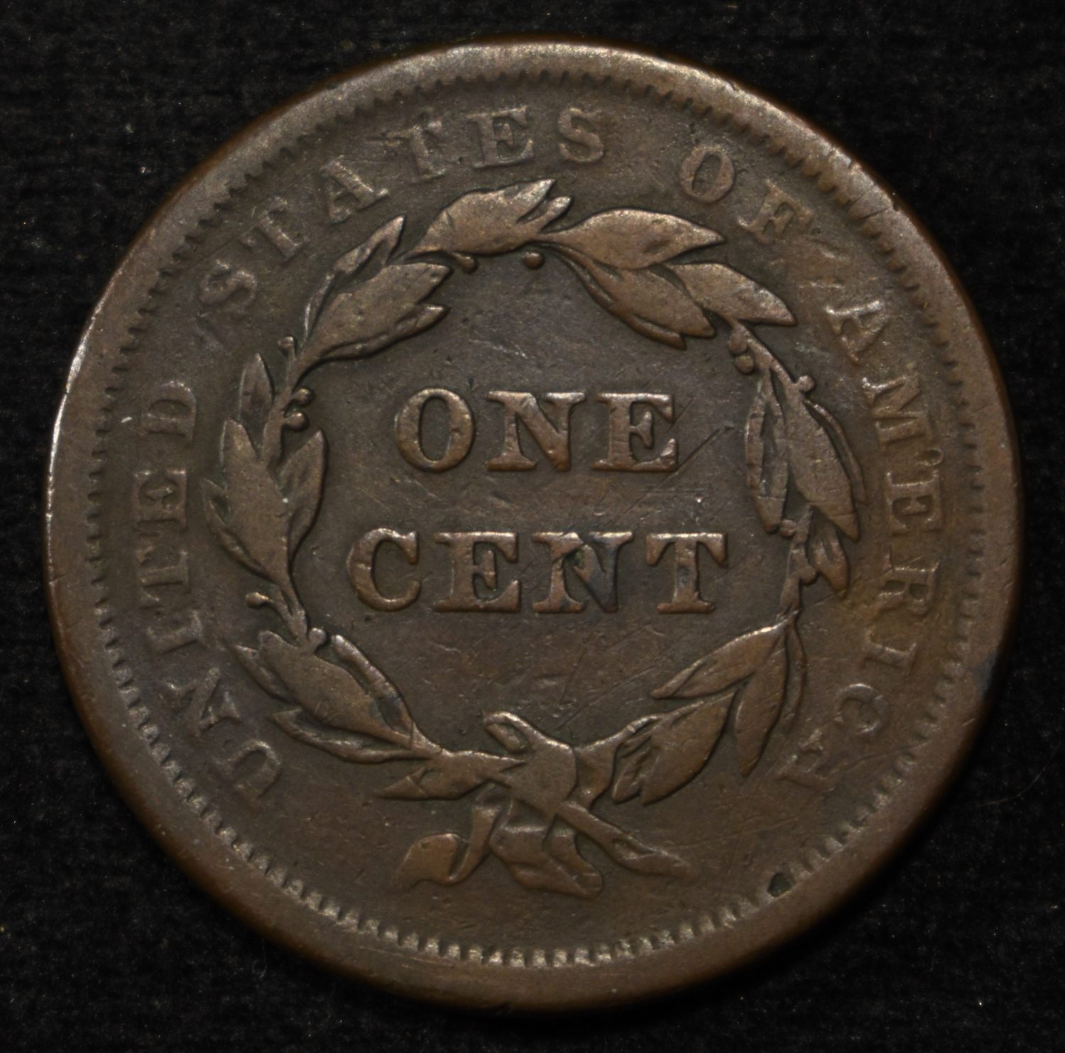 1839 HEAD OF 38 LARGE CENT VF