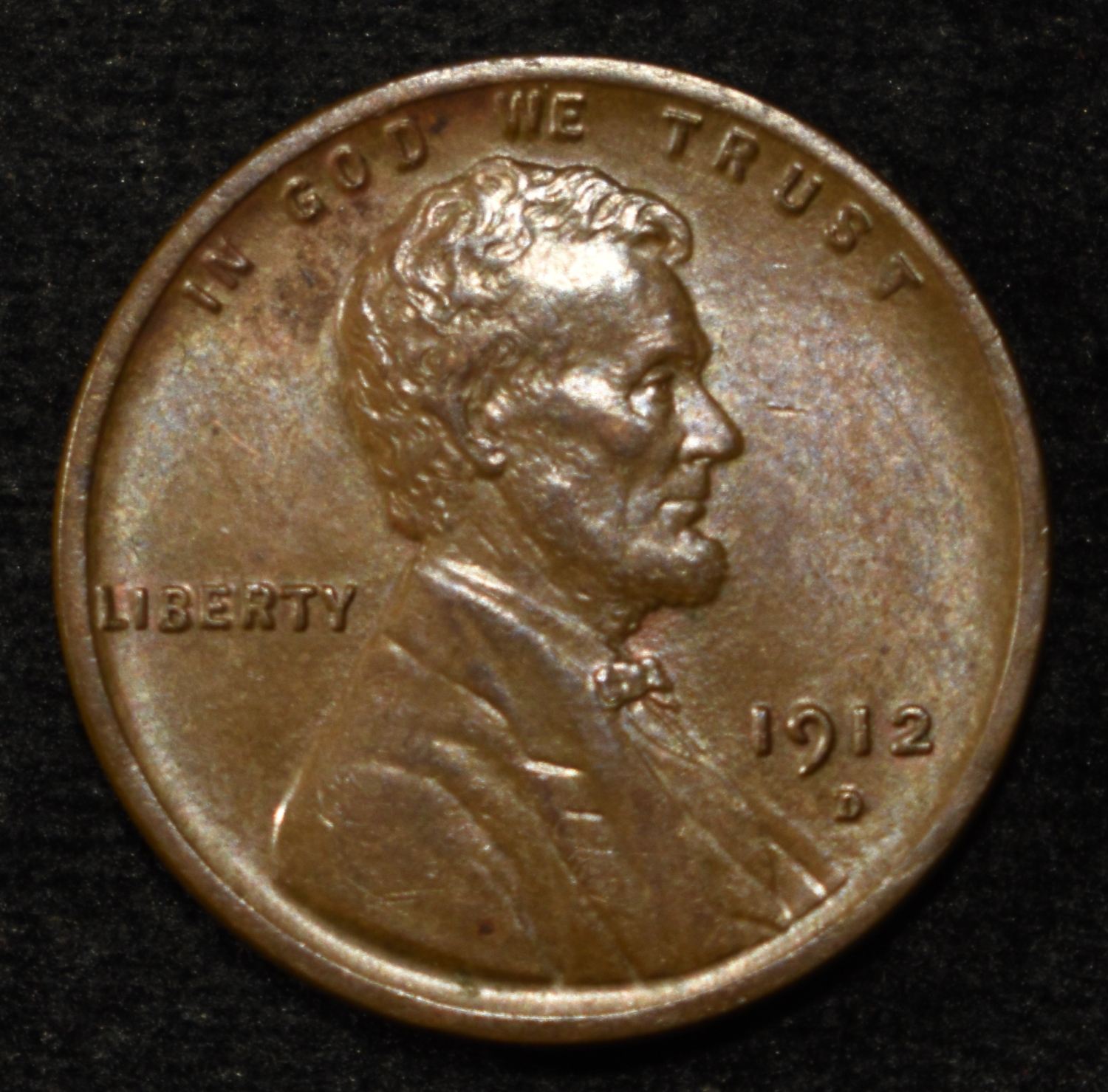 1912-D LINCOLN CENT AU/BU