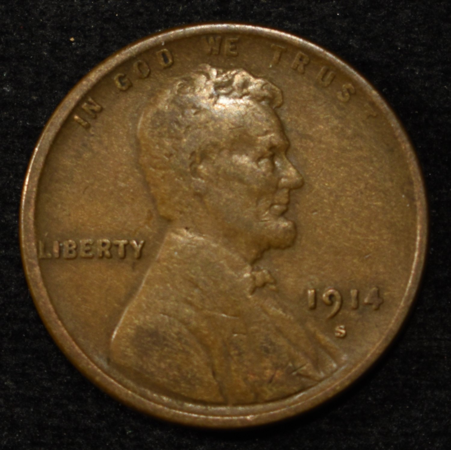 1914-S LINCOLN CENT XF