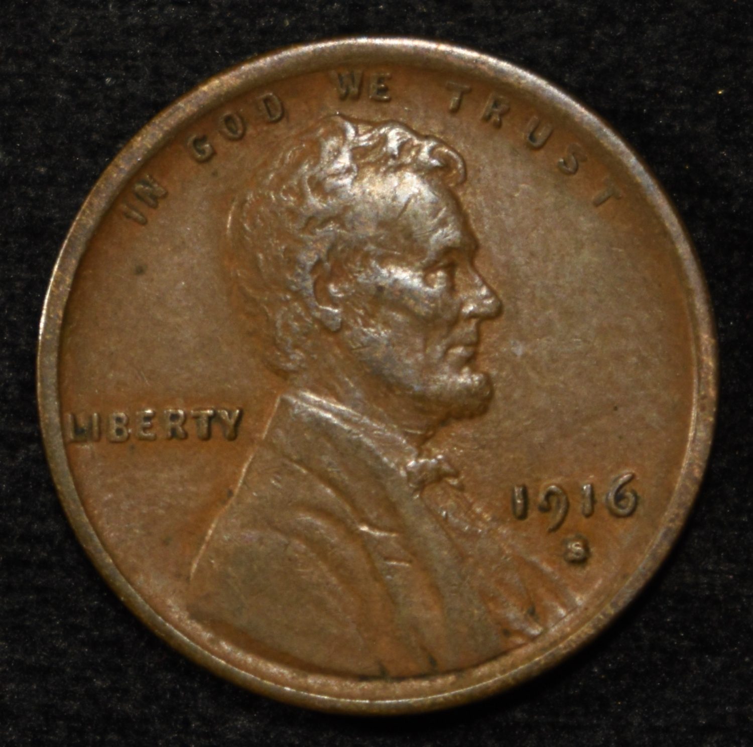 1916-S LINCOLN CENT AU