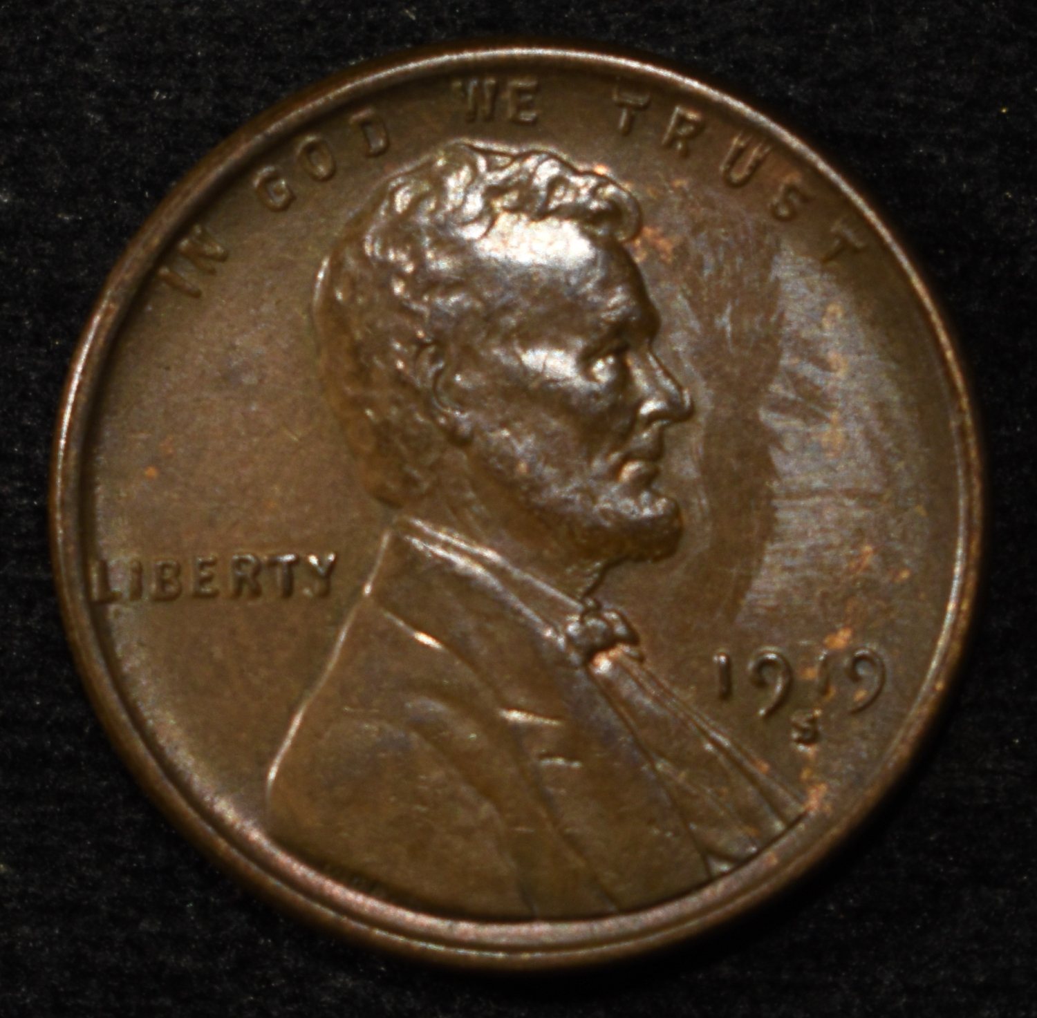 1919-S LINCOLN CENT BU BROWN