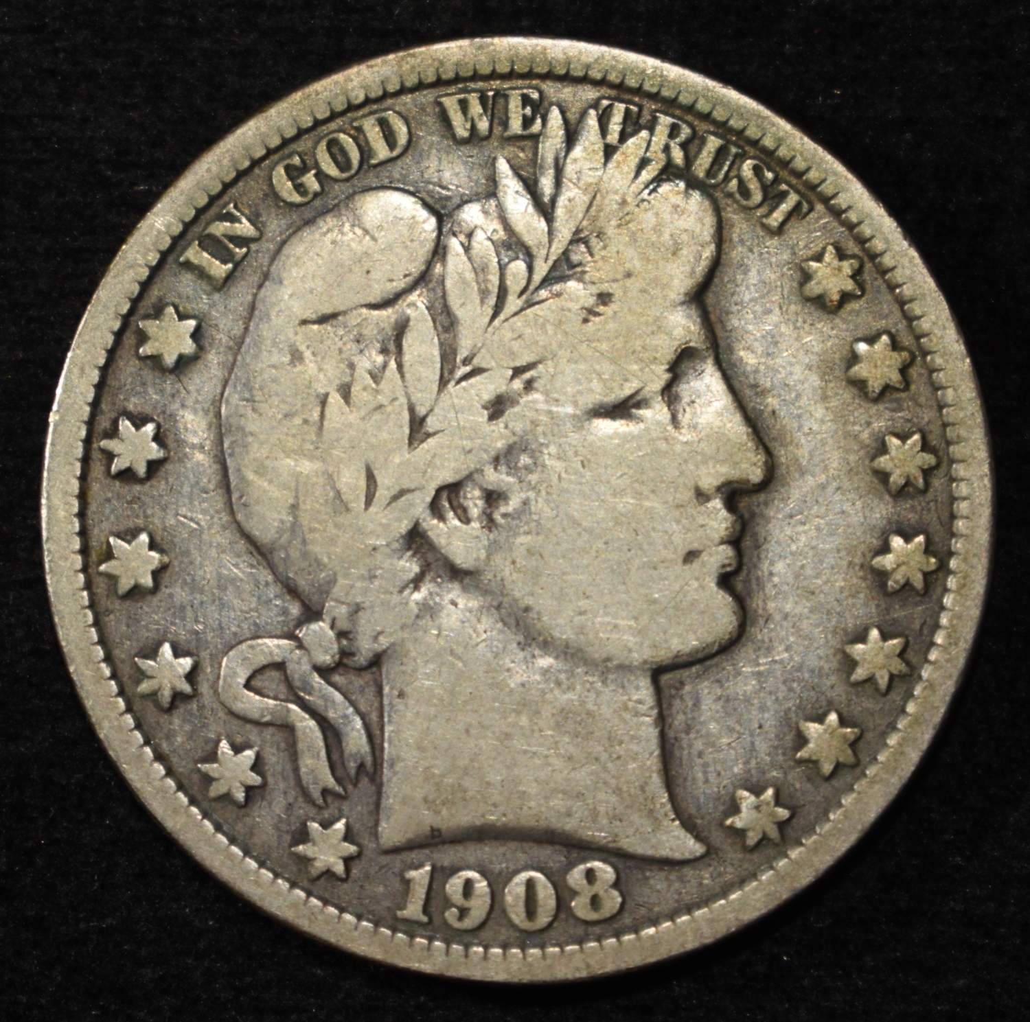 1908-S BARBER HALF DOLLAR FINE