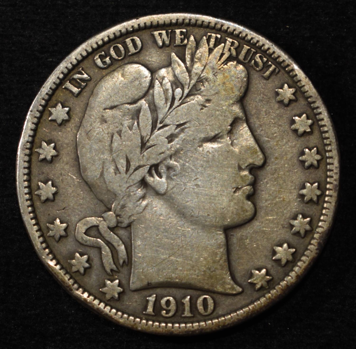 1910 BARBER HALF DOLLAR FINE