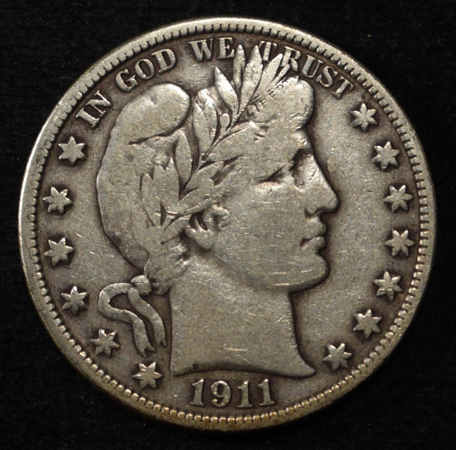 1911-D BARBER HALF DOLLAR VF