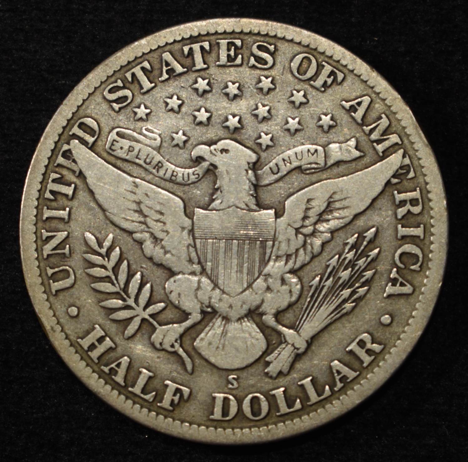 1912-S BARBER HALF DOLLAR F/VF