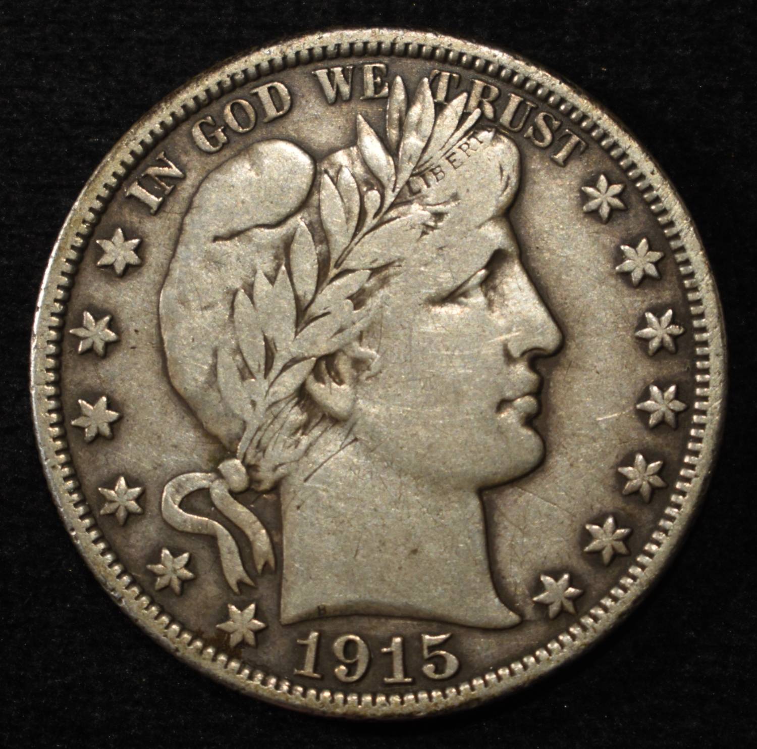 1915-D BARBER HALF DOLLAR VF