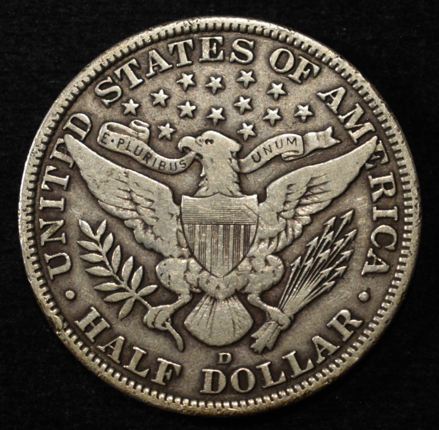 1915-D BARBER HALF DOLLAR VF