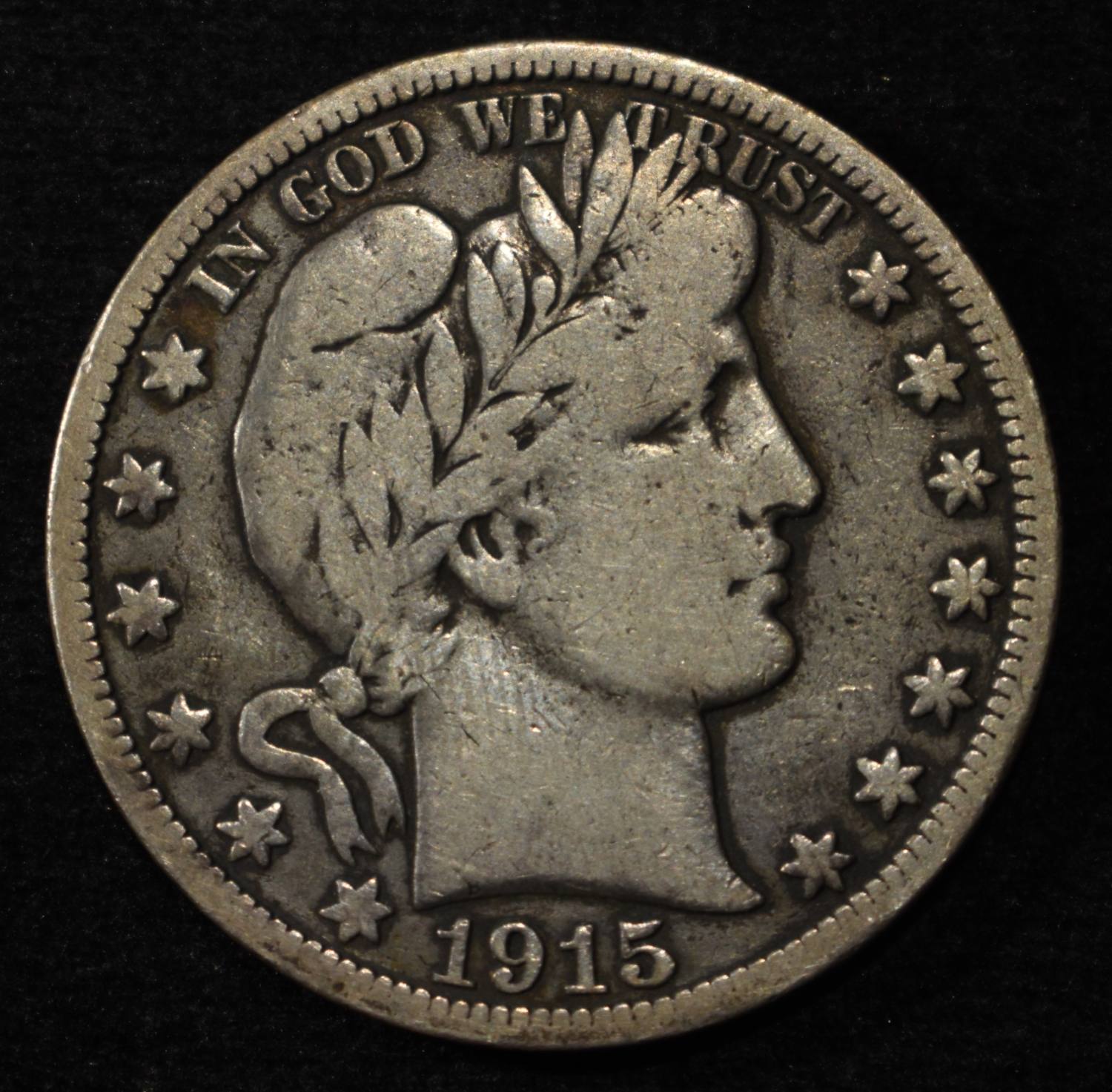 1915-S BARBER HALF DOLLAR FINE