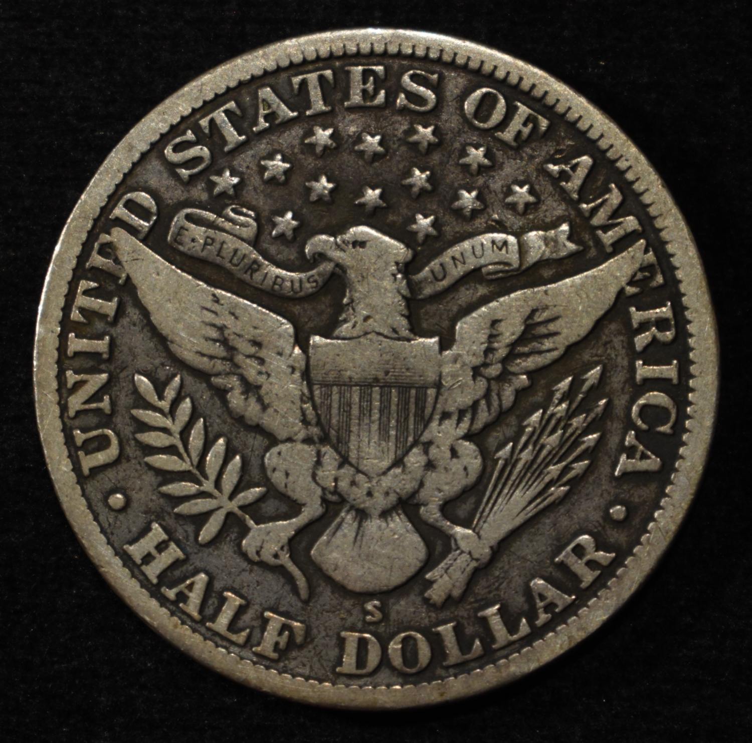 1915-S BARBER HALF DOLLAR FINE