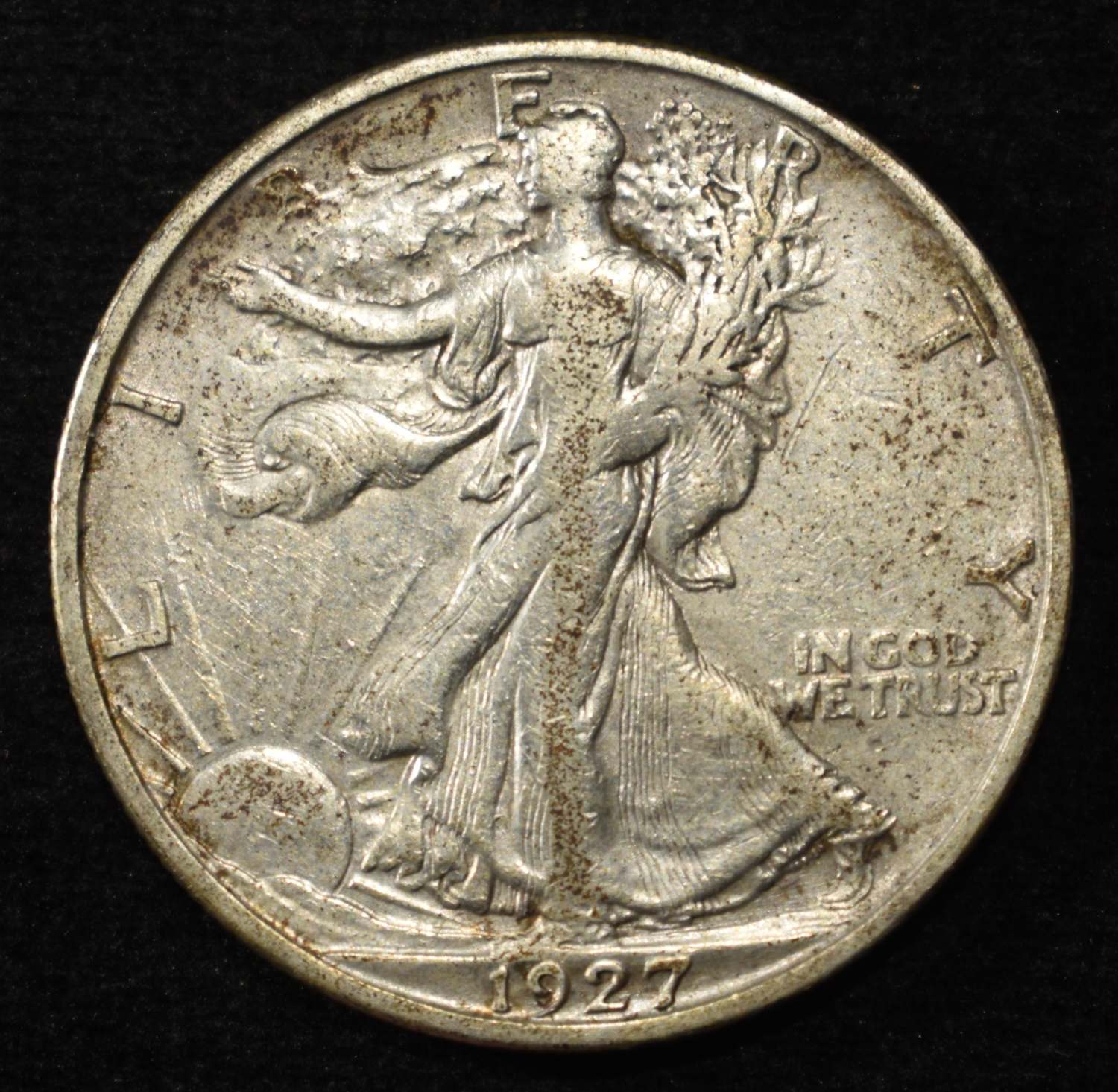 1927-S WALKING LIBERTY HALF DOLLAR XF/AU