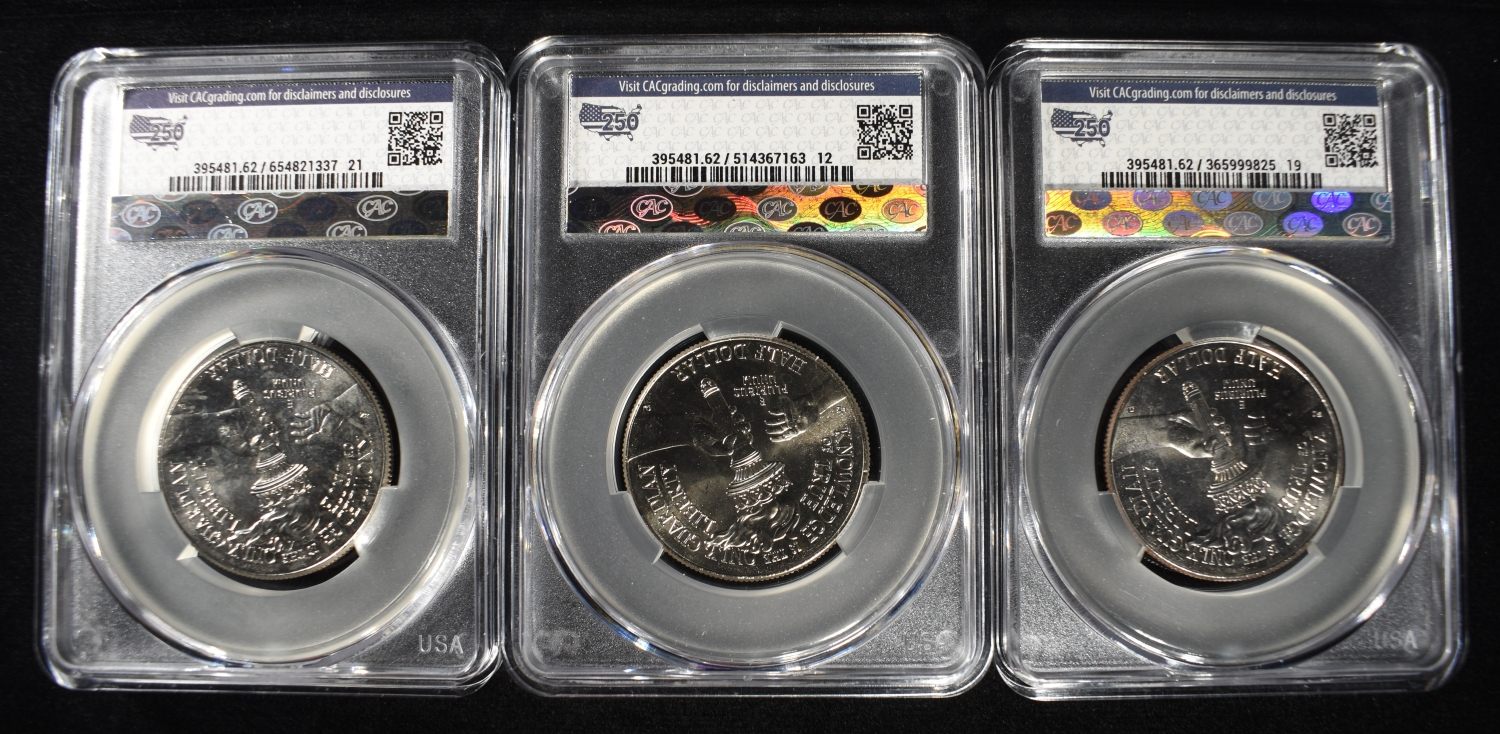 (3) 1776-2026-P ENDURING LIBERTY HALVES CAC MS62