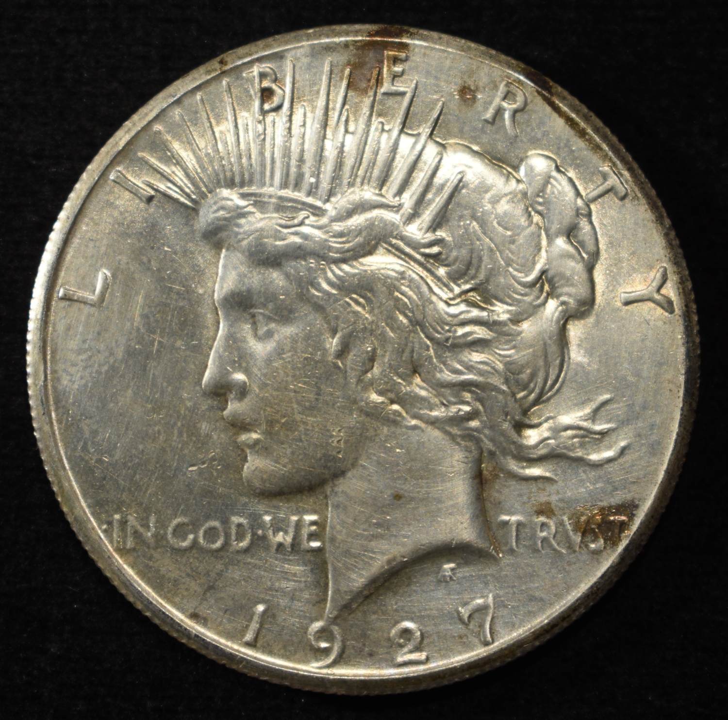 1927 PEACE DOLLAR AU/BU CLEANED