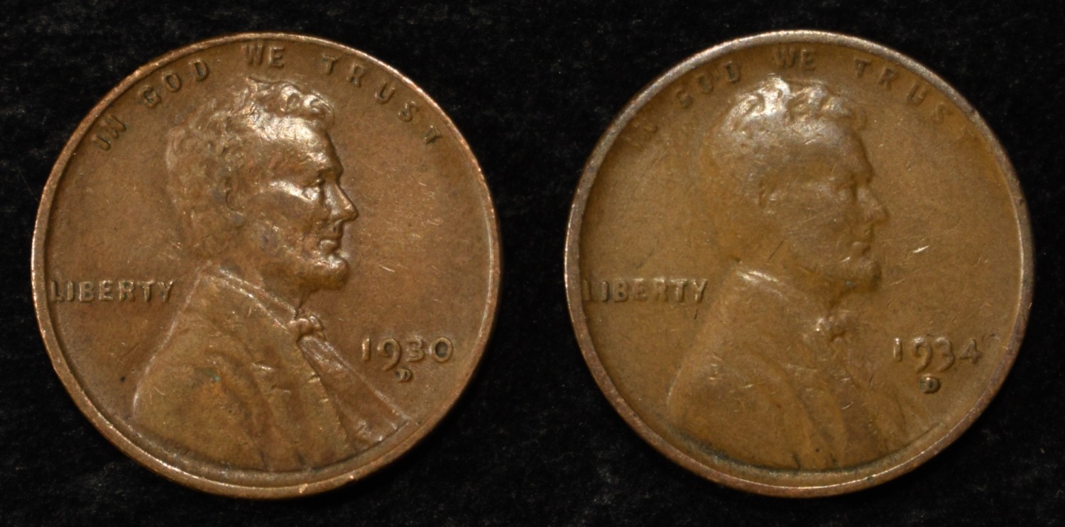 (250) WHEAT CENTS FROM THE 1930'S