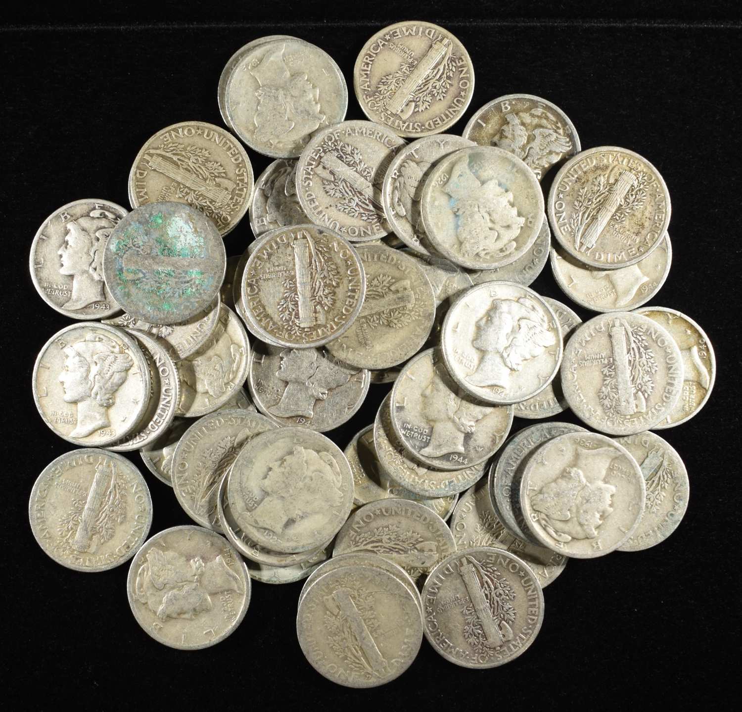 (50) MERCURY DIMES