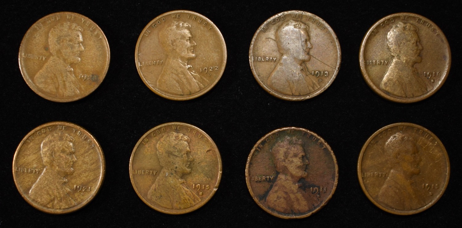 8 NICE EARLY SEMIKEY WHEAT CENTS