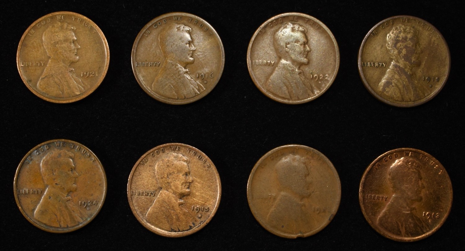 8 NICE EARLY SEMIKEY WHEAT CENTS