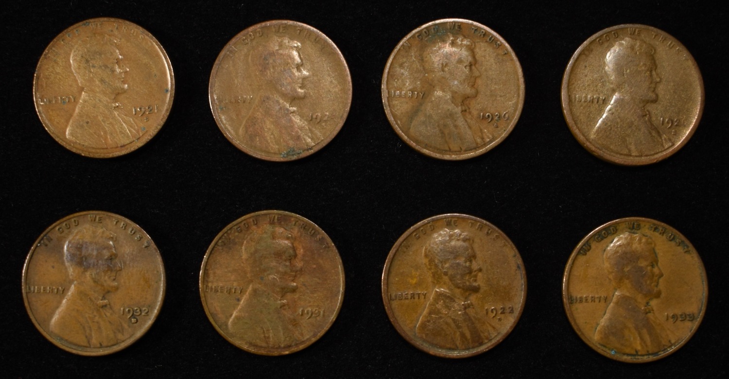 8 NICE EARLY SEMIKEY WHEAT CENTS