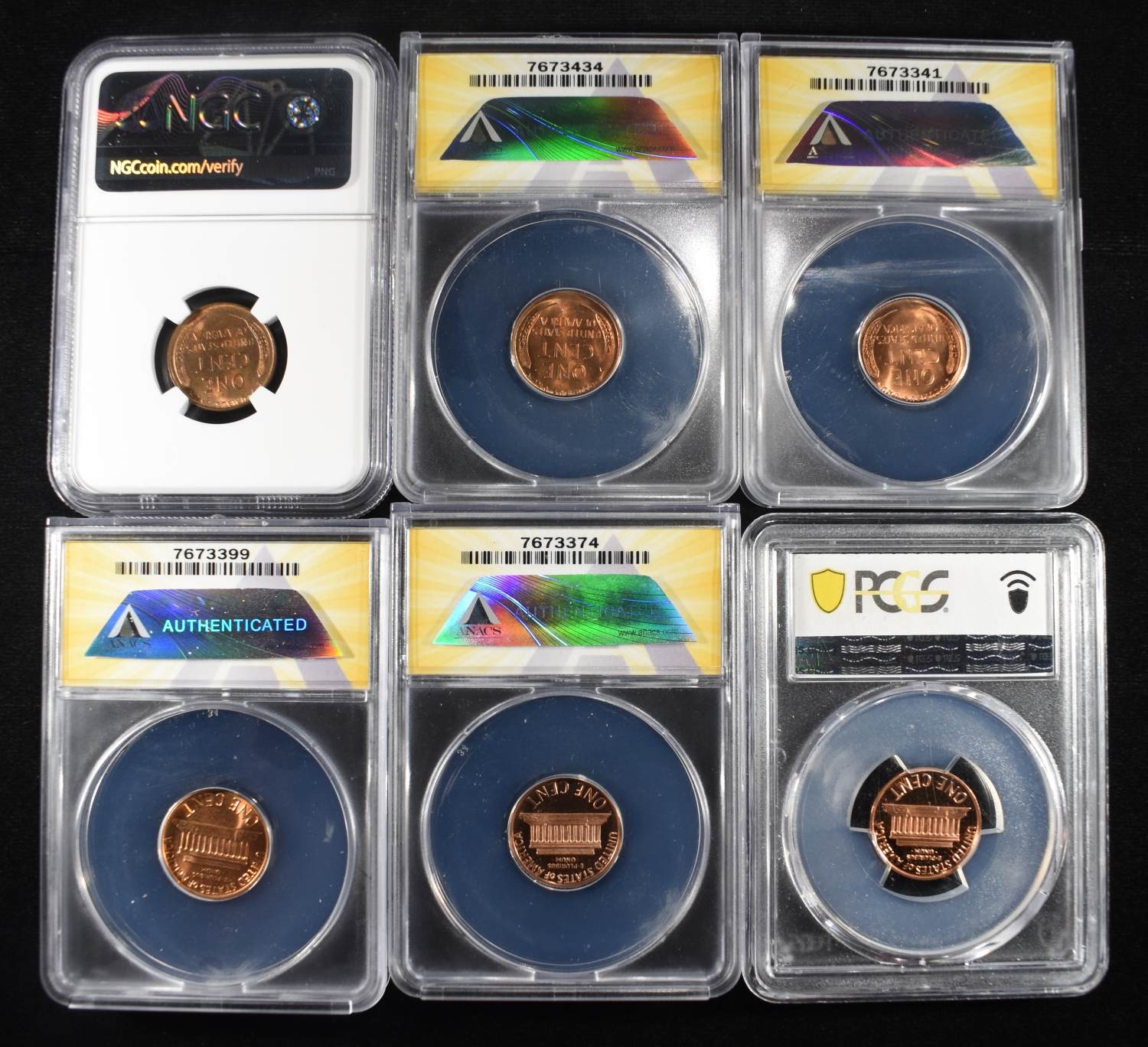 (6) GRADED LINCOLN CENTS
