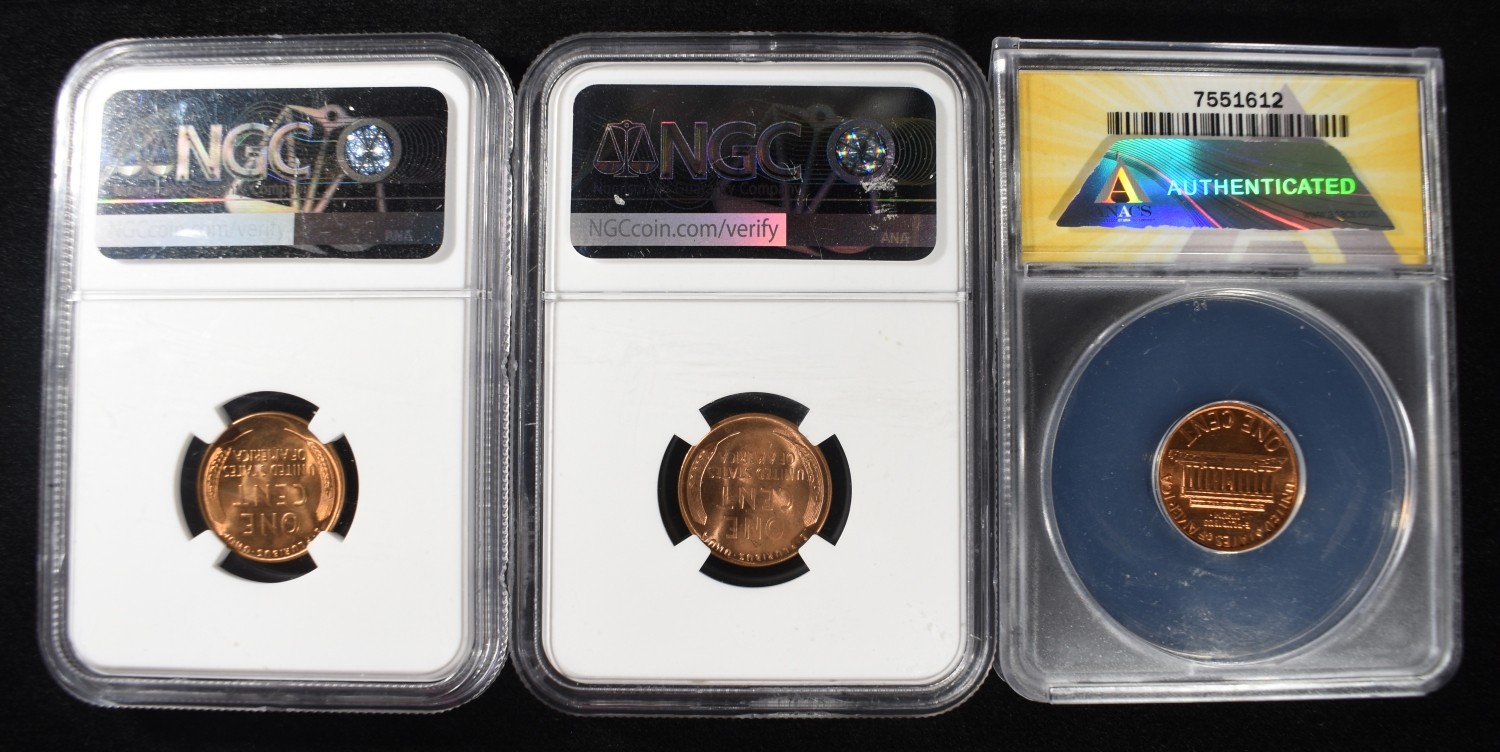 (3) GRADED LINCOLN CENTS