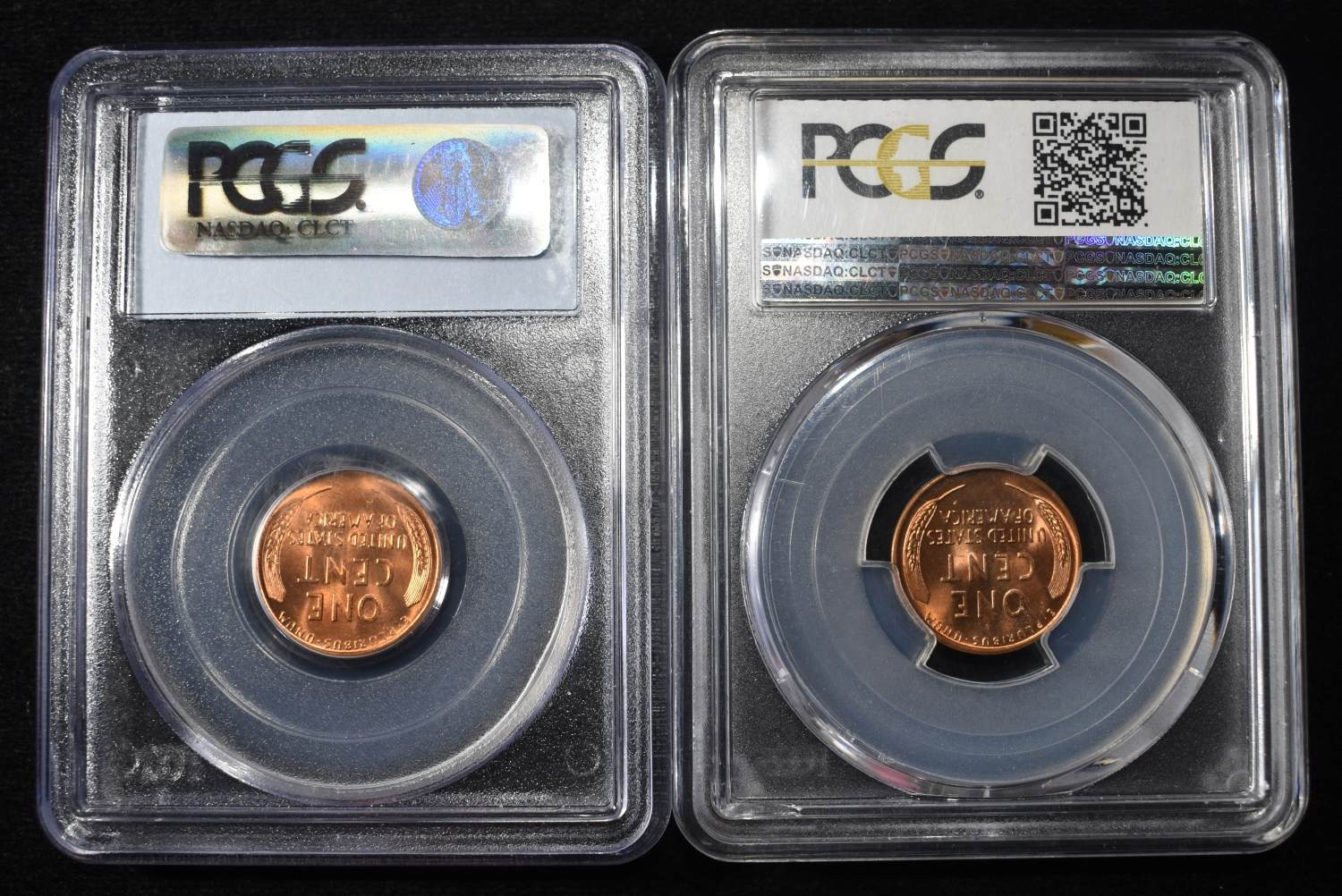 1950-D & 1955-D WHEAT CENTS PCGS MS66RD