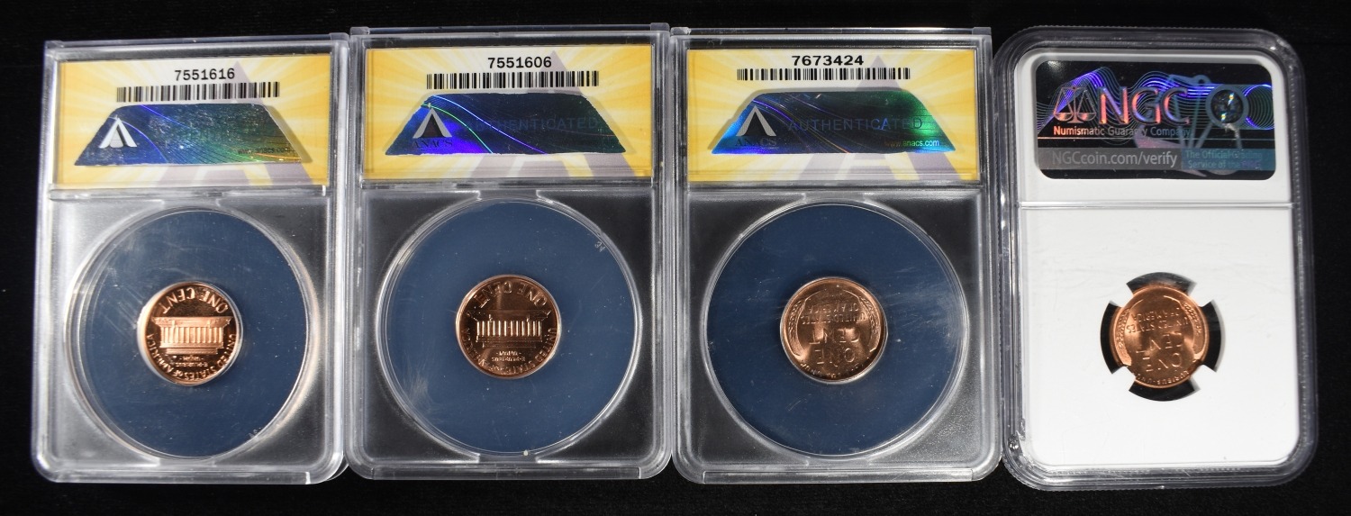 (4) GRADED LINCOLN CENTS