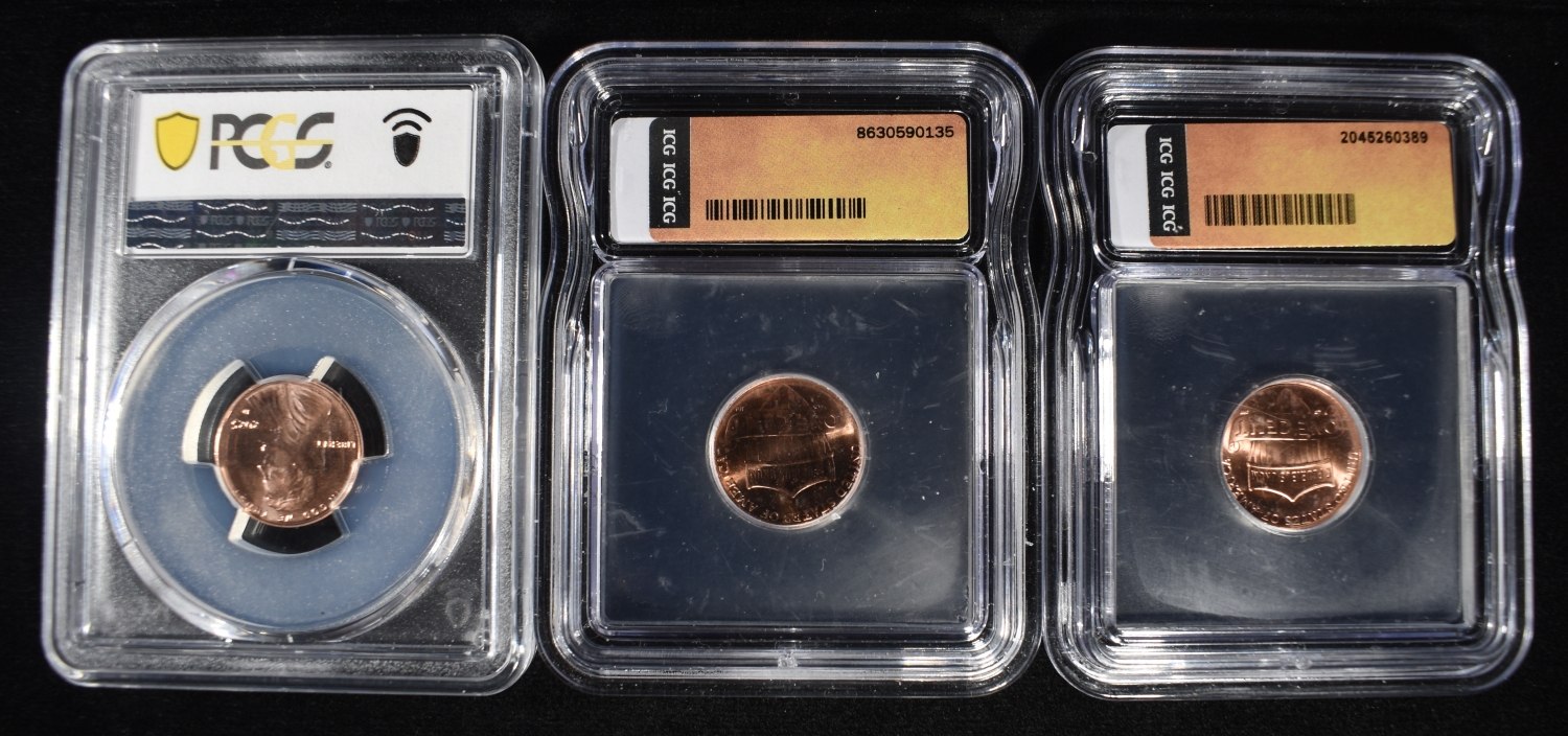 2025-P, (2)D SHIELD CENTS ICG & PCGS MS65-66 RD