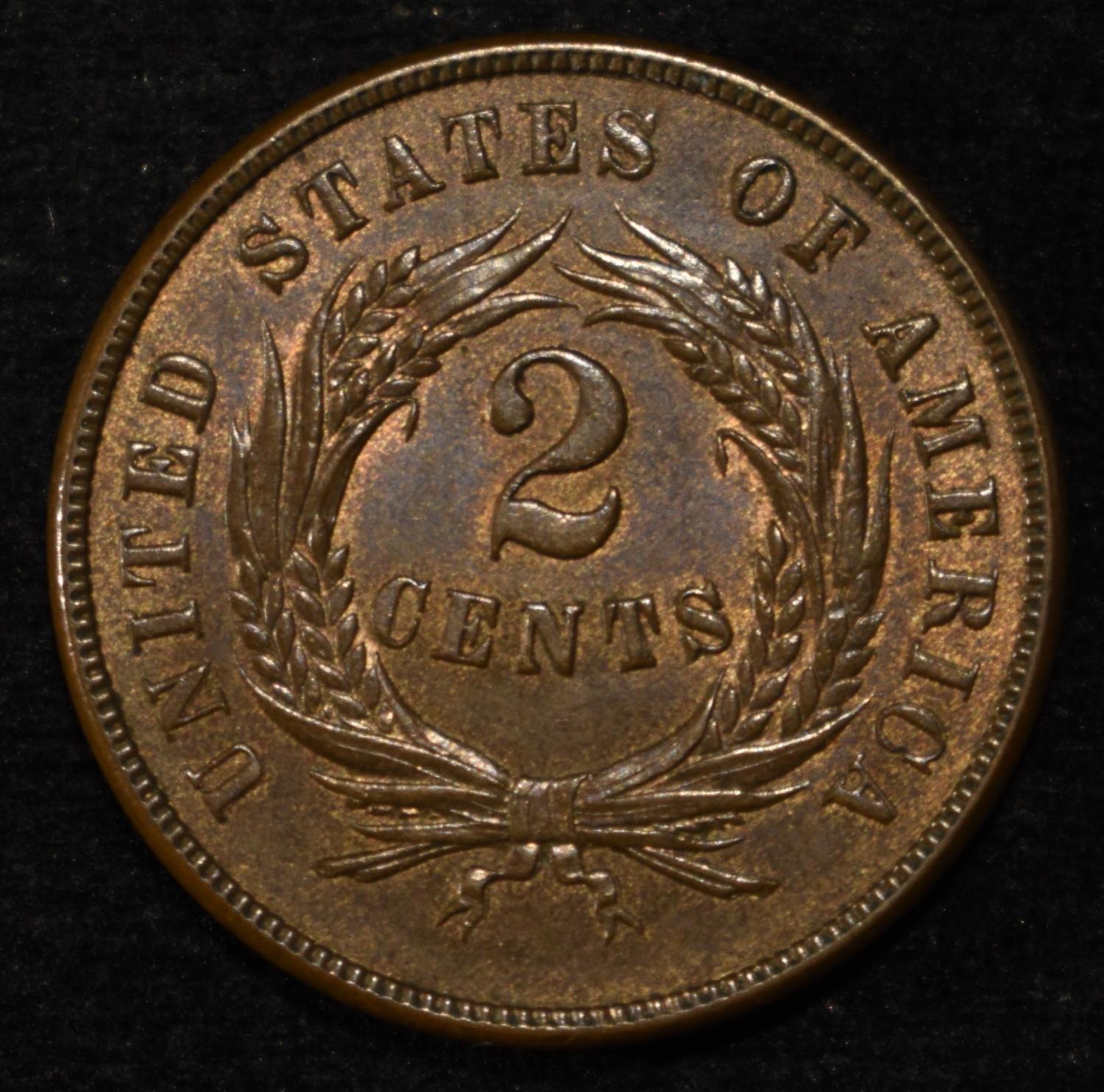 1869 2-CENT BN GEM BU