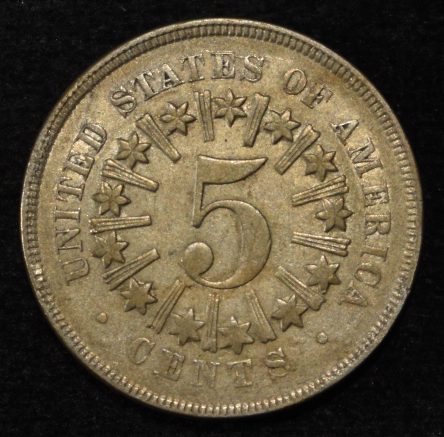 1866 SHIELD NICKEL NICE ORIG UNC