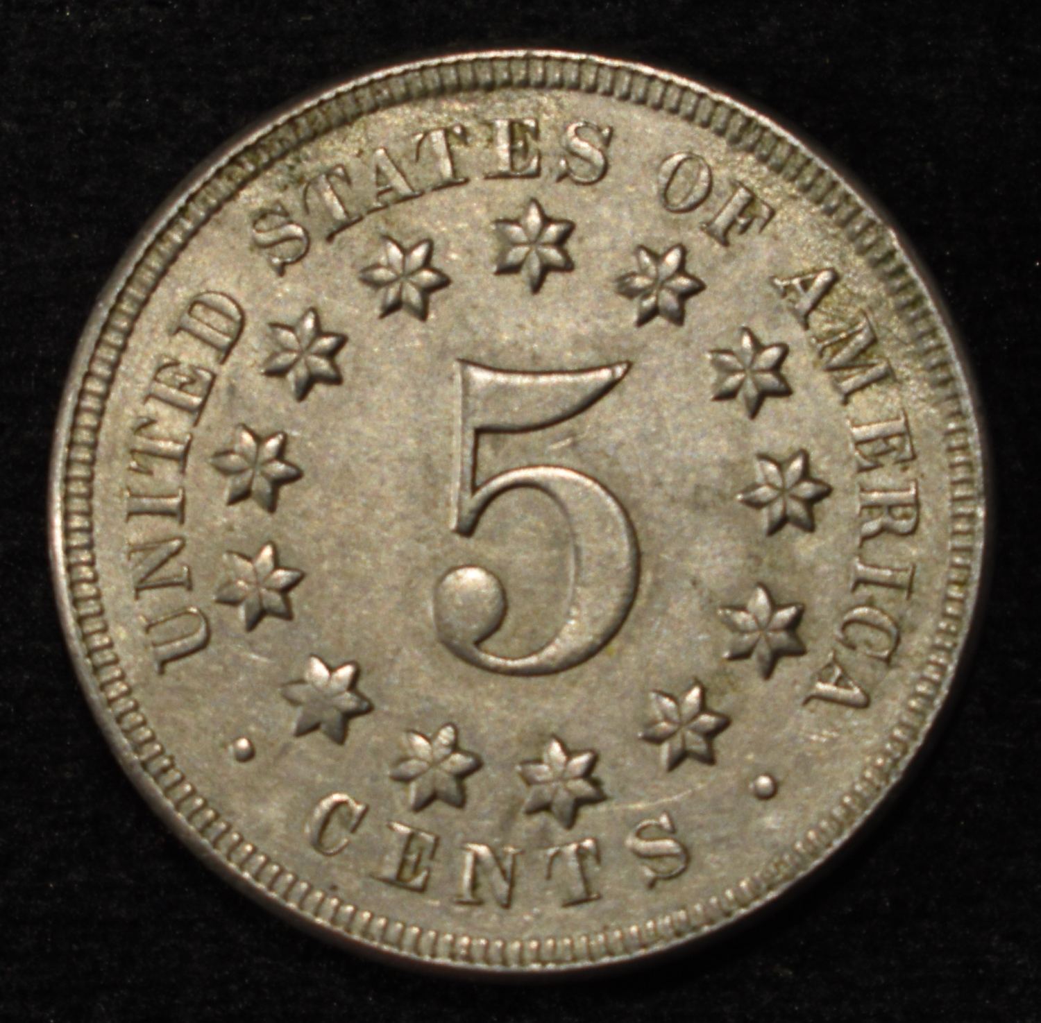 1867 N/R SHIELD NICKEL CH UNC