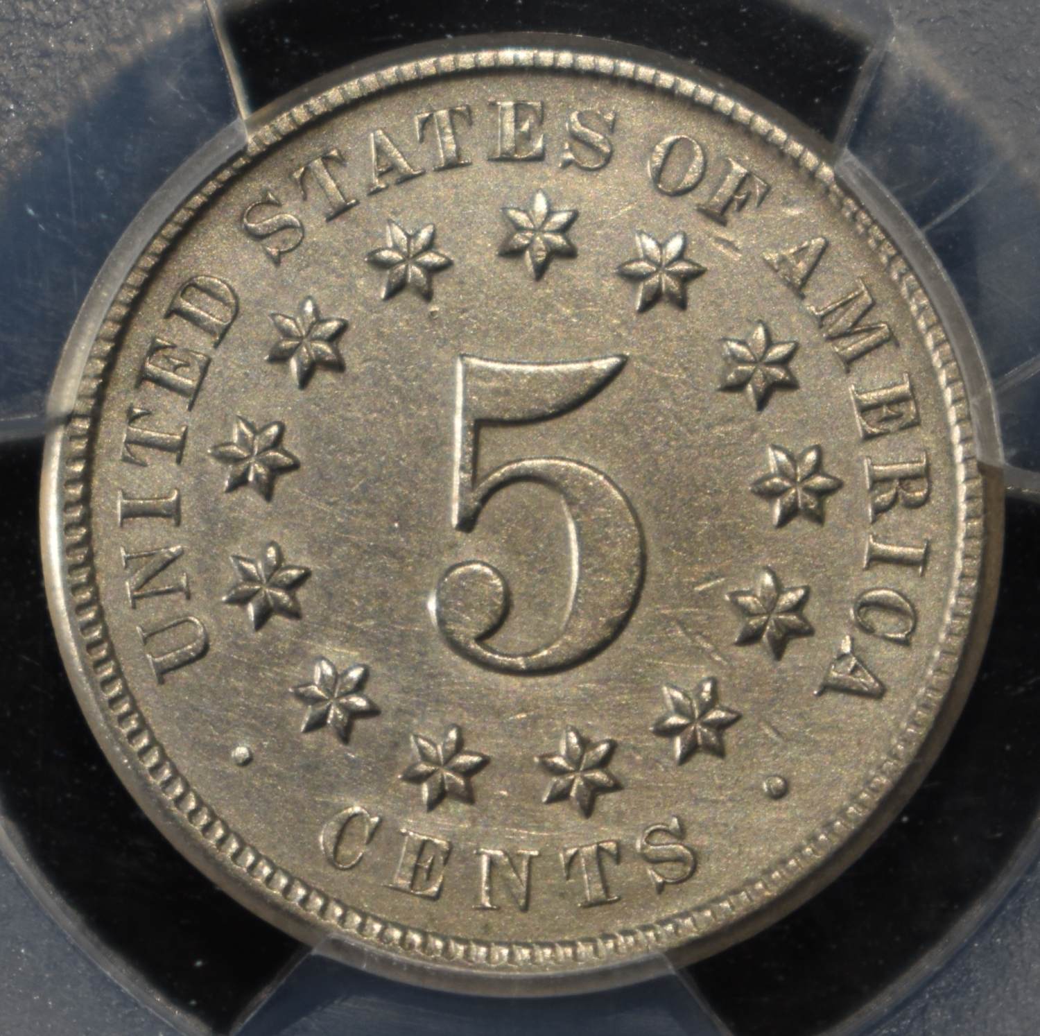 1874 SHIELD NICKEL PCGS GENUINE