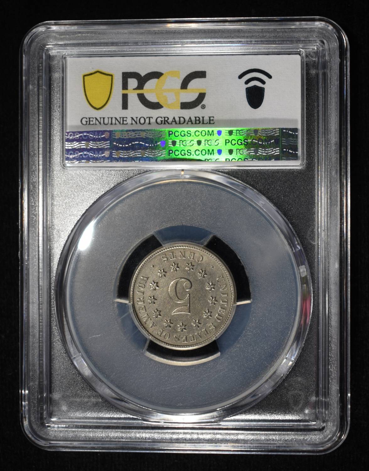 1874 SHIELD NICKEL PCGS GENUINE