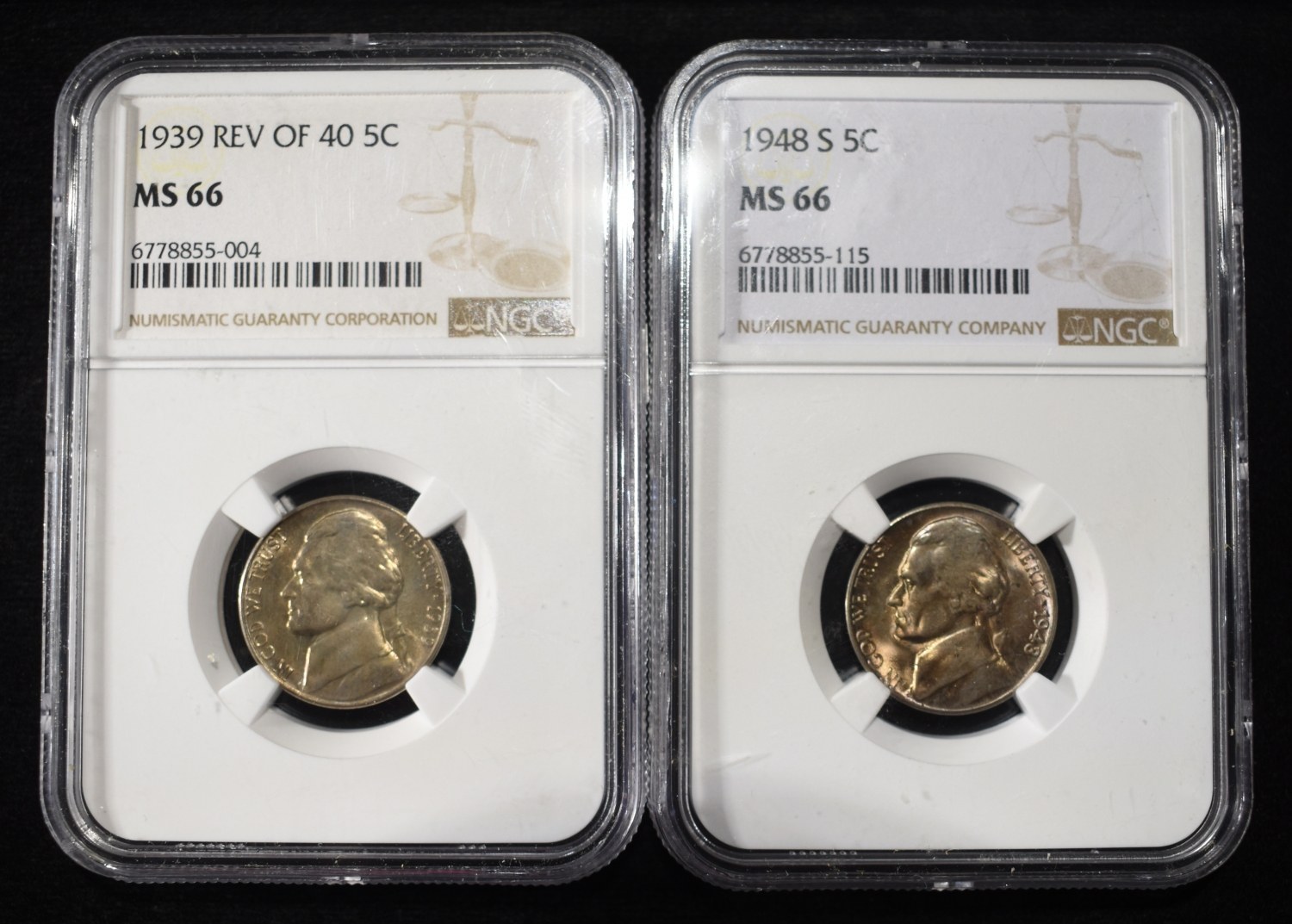 (2) NGC GRADED NICKELS