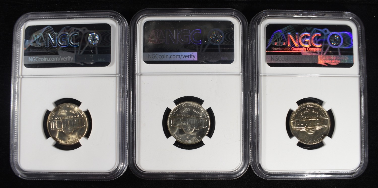 (3) NGC GRADED NICKELS LOT